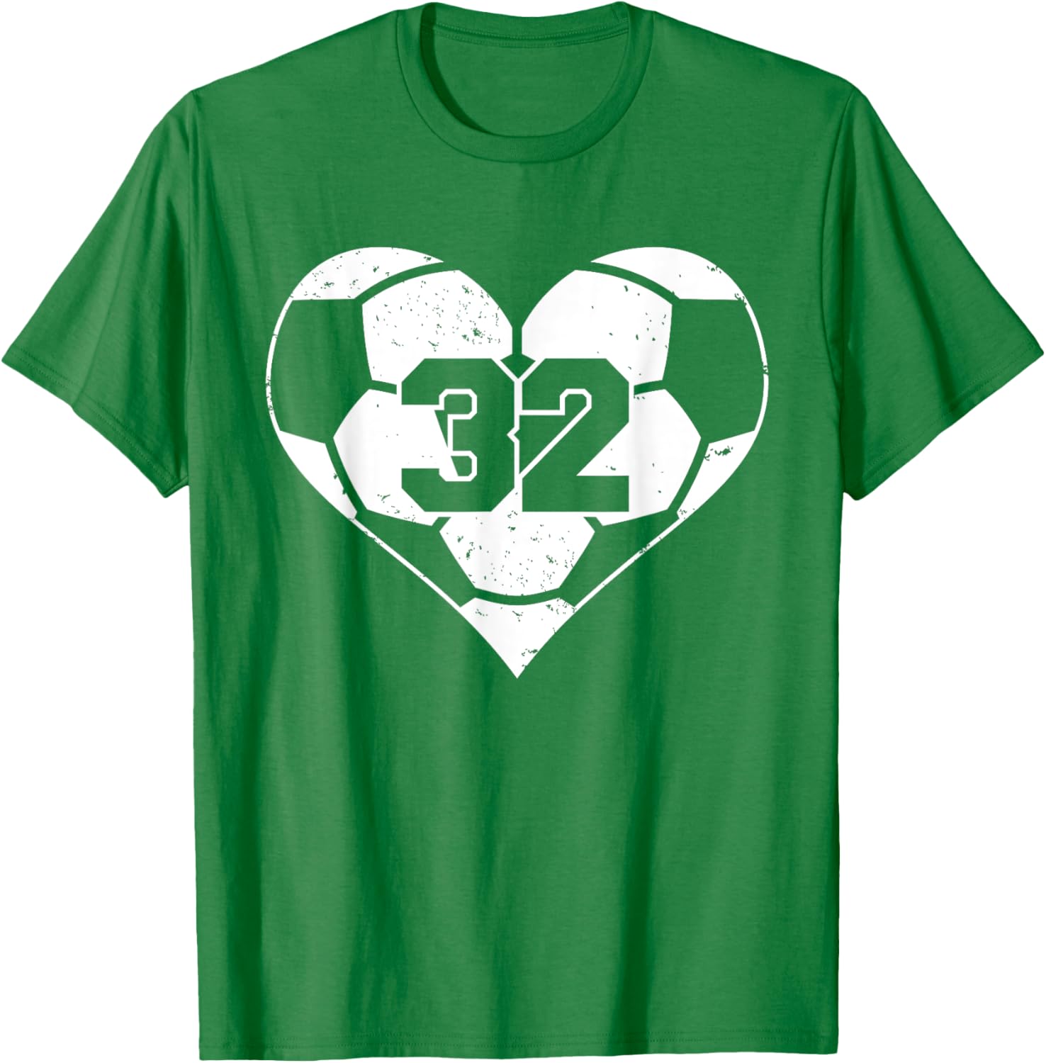 Funny Soccer Heart Game Day T-Shirt with Number 32 Jersey Design - 10