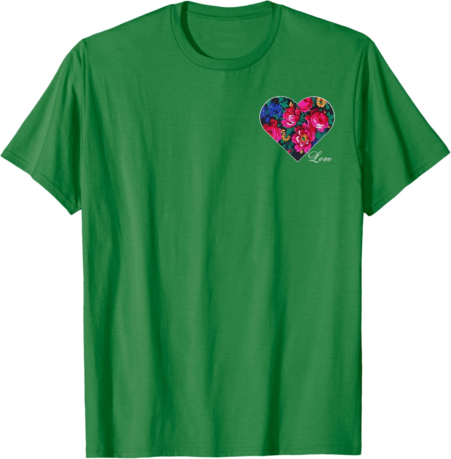 Floral Heart Love T-Shirt for Native American Women - Masani Scarf Design - 9