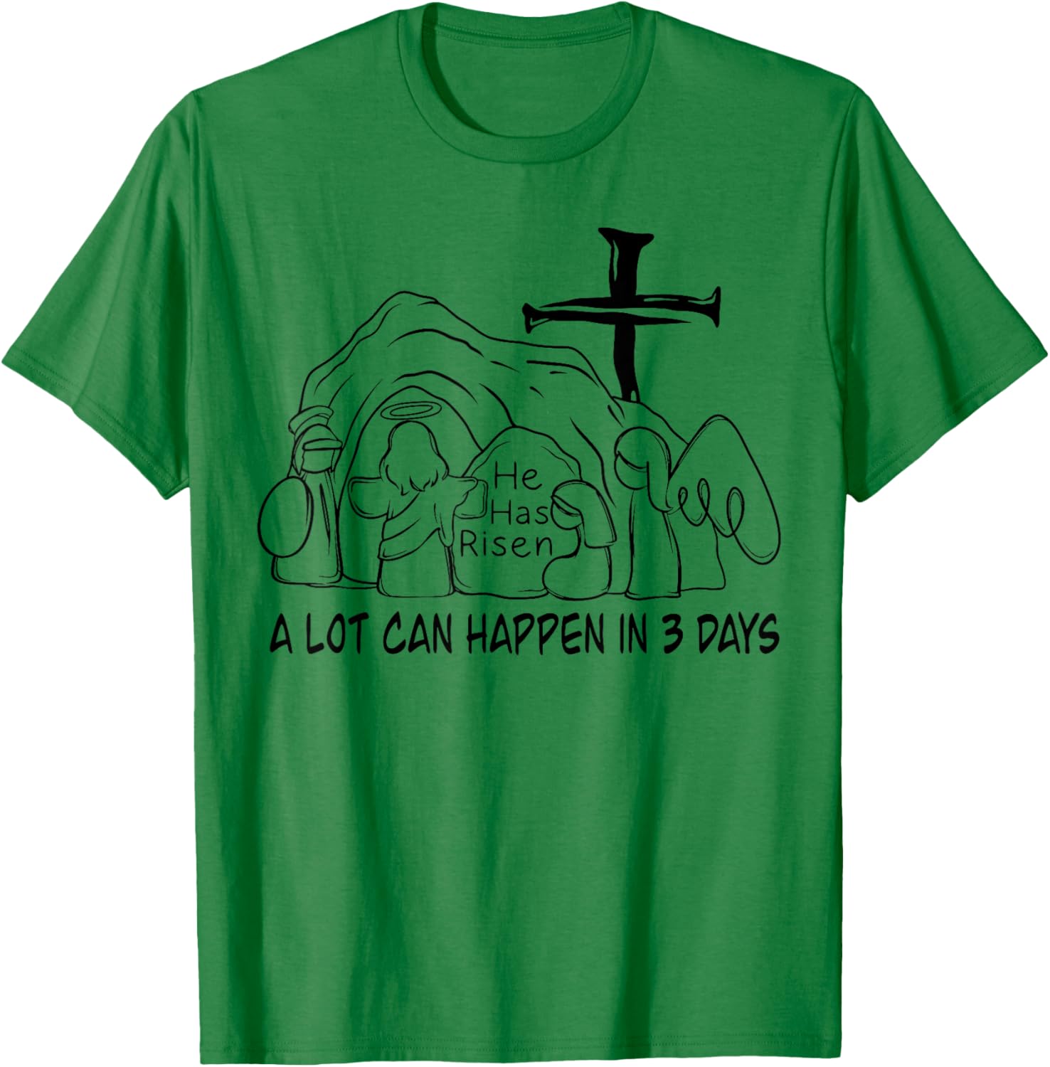 Retro Christian Easter T-Shirt A Lot Can Happen In 3 Days Fun Design - 2