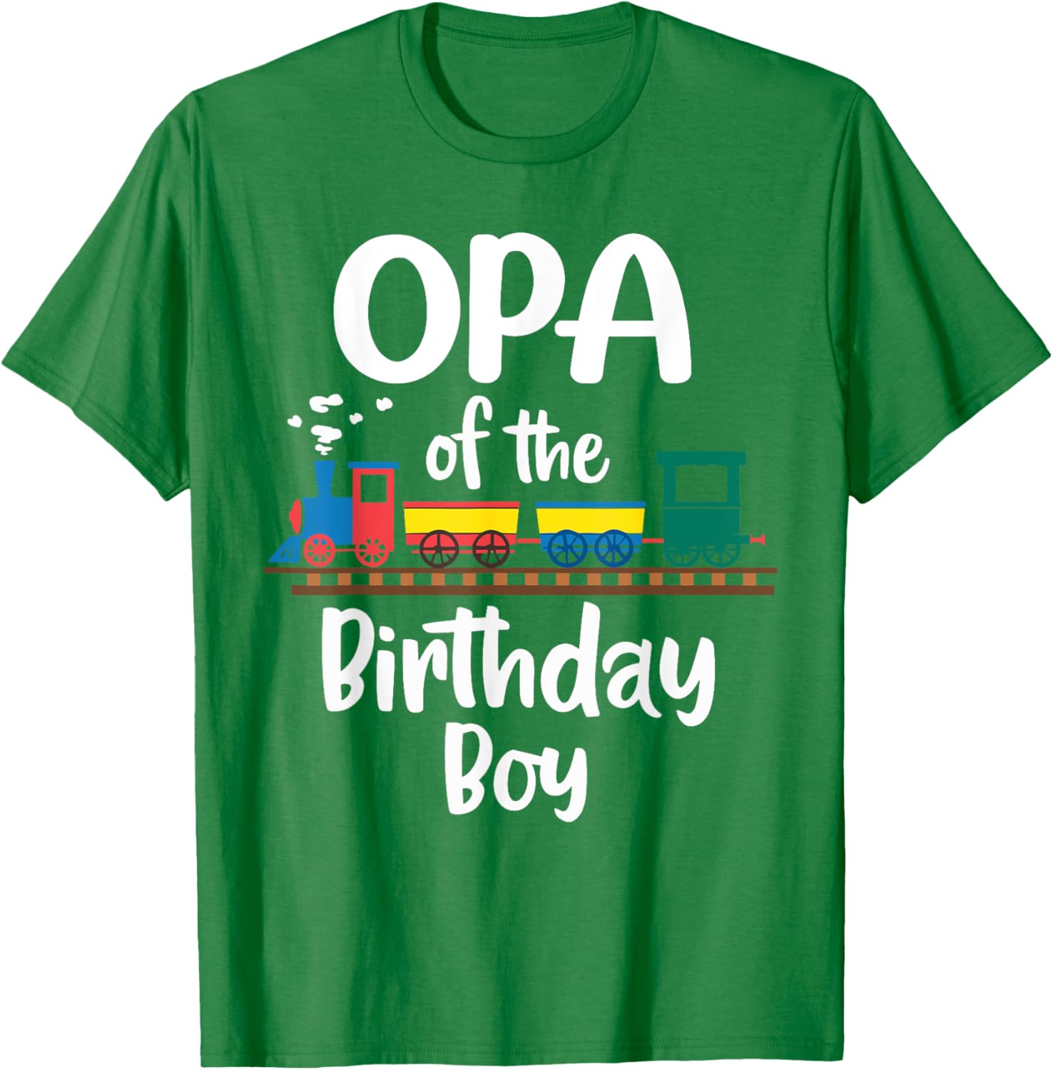 Opa of the Birthday Boy Train Toys Grandpa T-Shirt for Two Year Celebration - 12