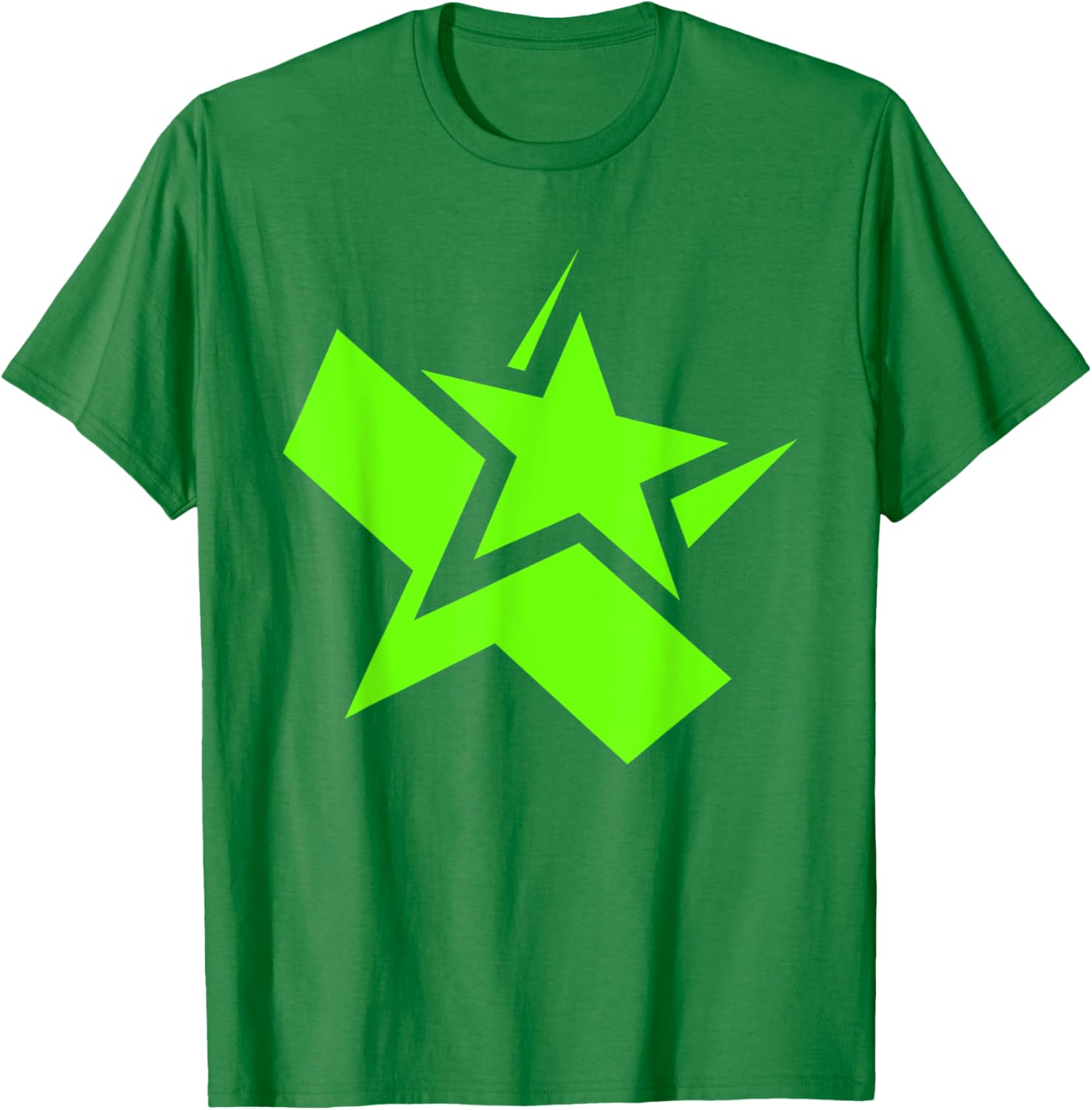Green Chunky Star Graphic T-Shirt for Stylish Casual Wear - 8