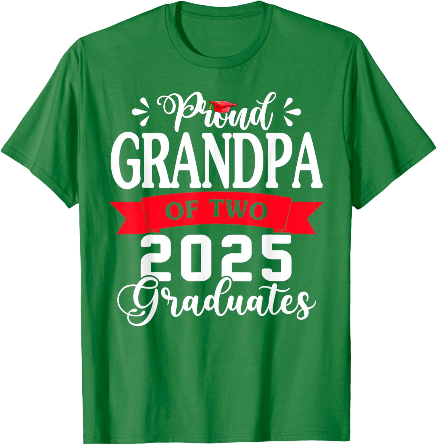 Proud Grandpa of Two Class of 2025 Twins Graduation T-Shirt - 4