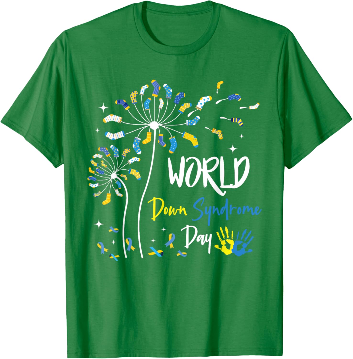 Rock Your Socks Down Syndrome Day Dandelion Awareness T-Shirt - 16