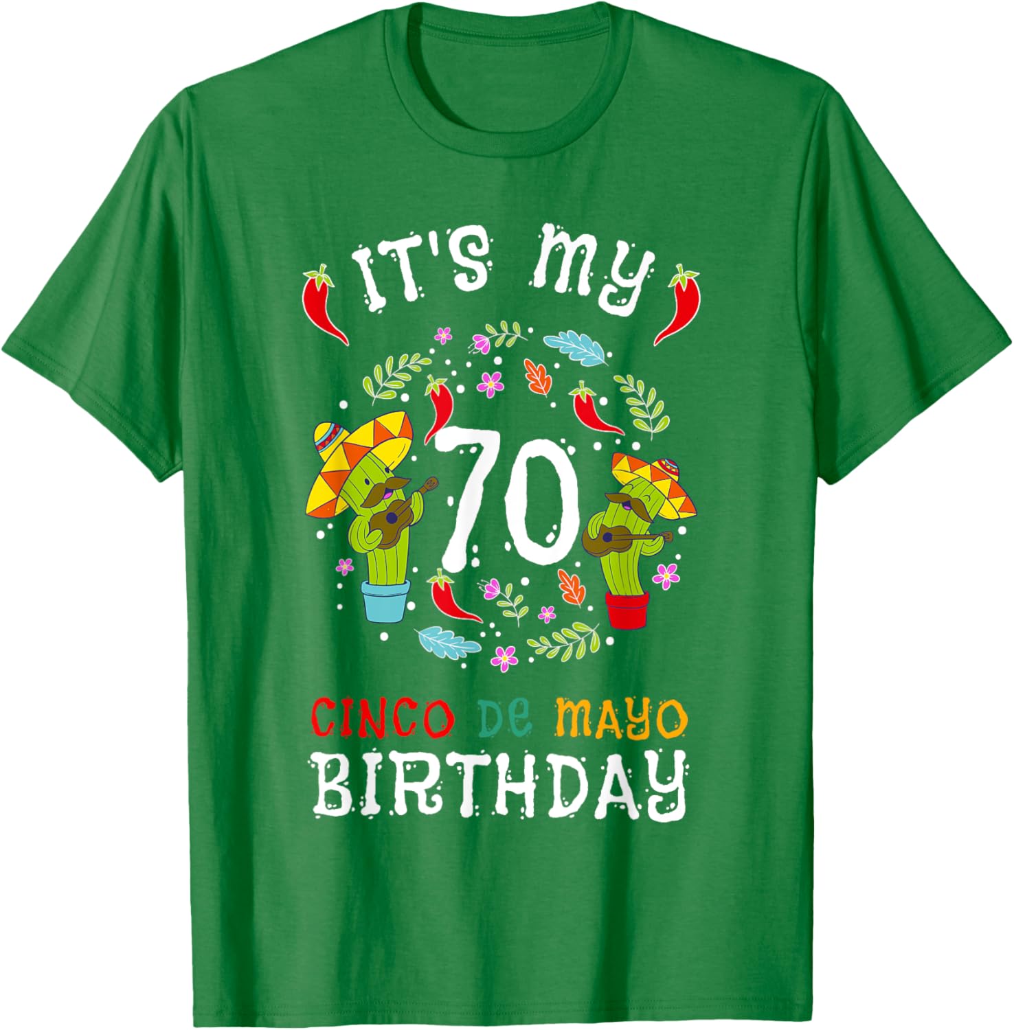 Celebrate 70th Birthday with Fun Cinco De Mayo T-Shirt for Kids and Men - 4