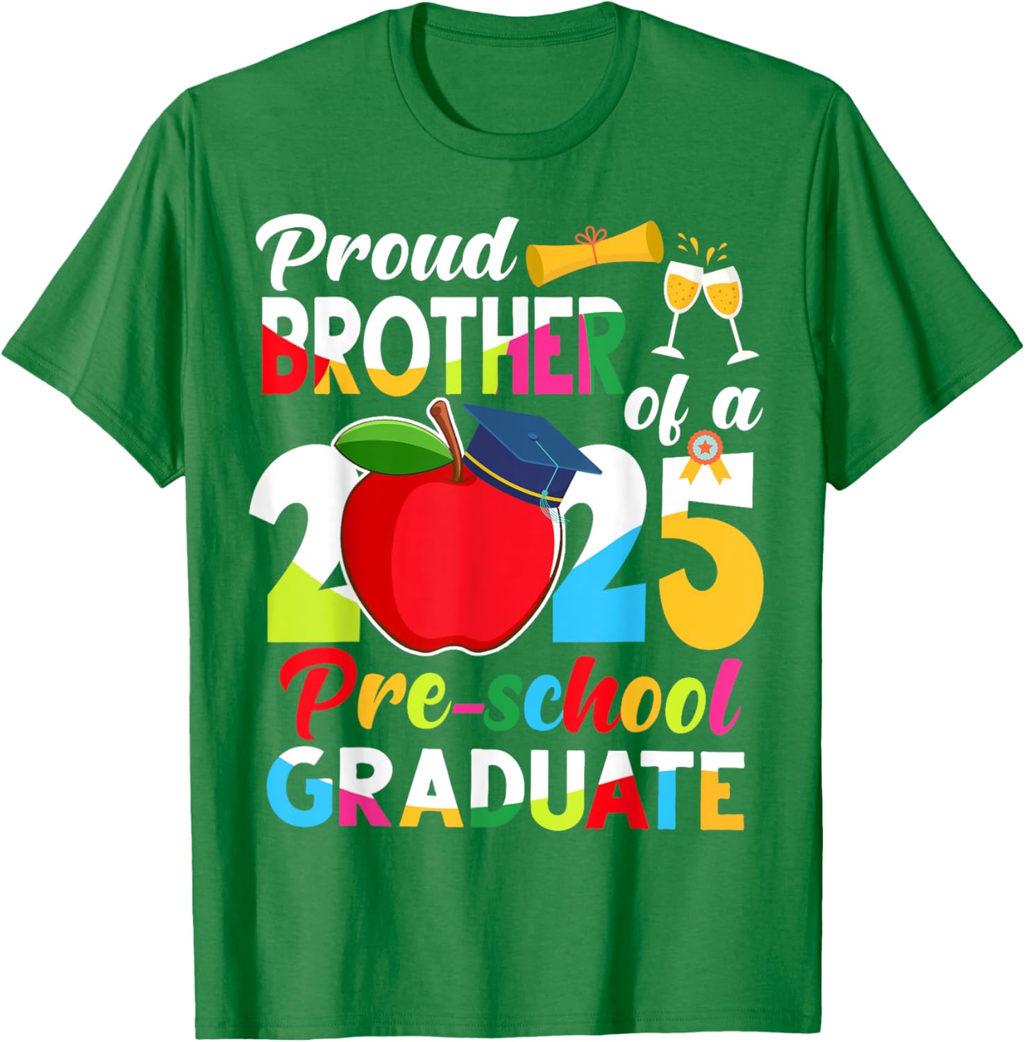 Proud Brother of 2025 Pre-K Graduate Graduation T-Shirt for Kids - 9