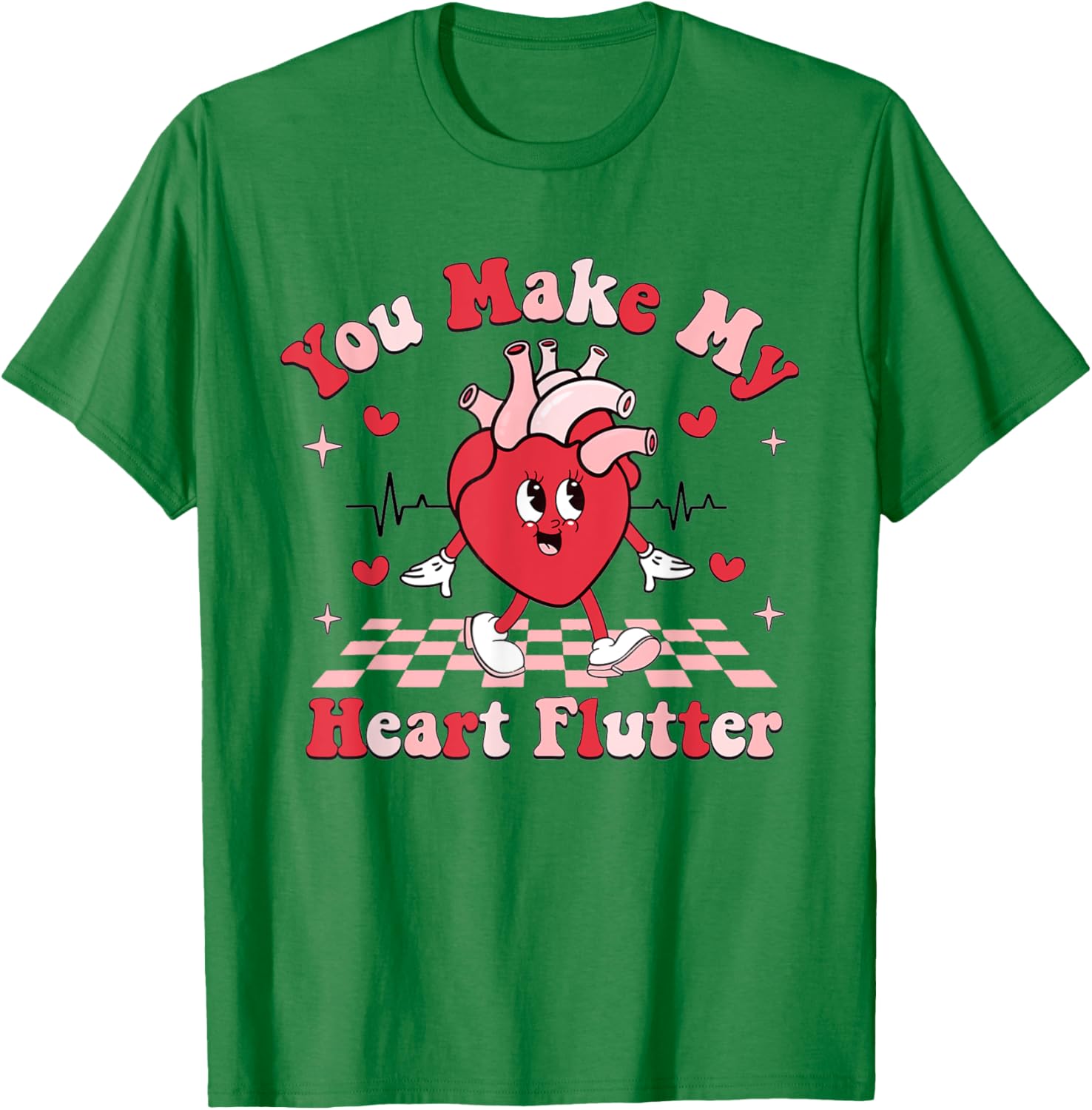 Cardiac Nurse Valentine T-Shirt You Make My Heart Flutter Gift - 6