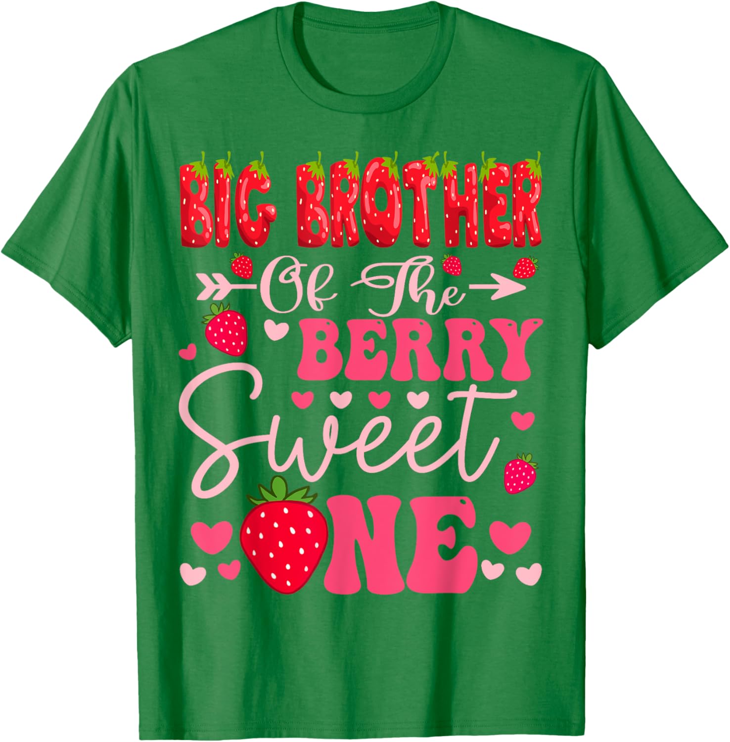 Big Brother Berry Sweet Strawberry 1st Birthday T-Shirt for Kids - 4