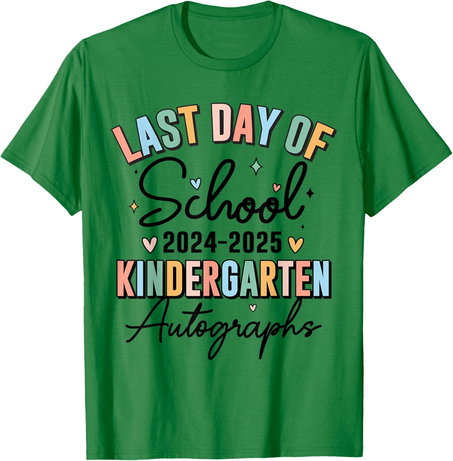 2024 Kindergarten Graduation T-Shirt for Boys and Girls with Autographs - 2