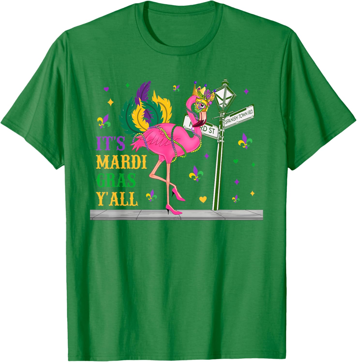 Mardi Gras Flamingo Costume T-Shirt for Girls and Women Fun Festive Wear - 6