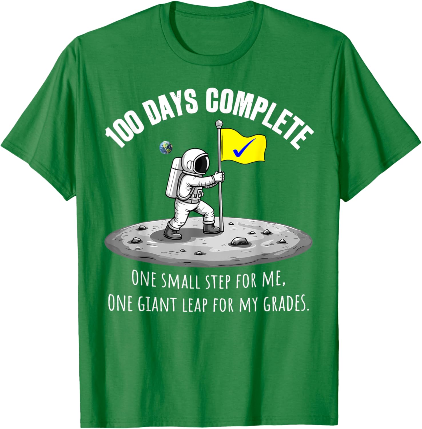 100th Day of School Astronaut on Moon T-Shirt for Kids Fun Celebration - 10