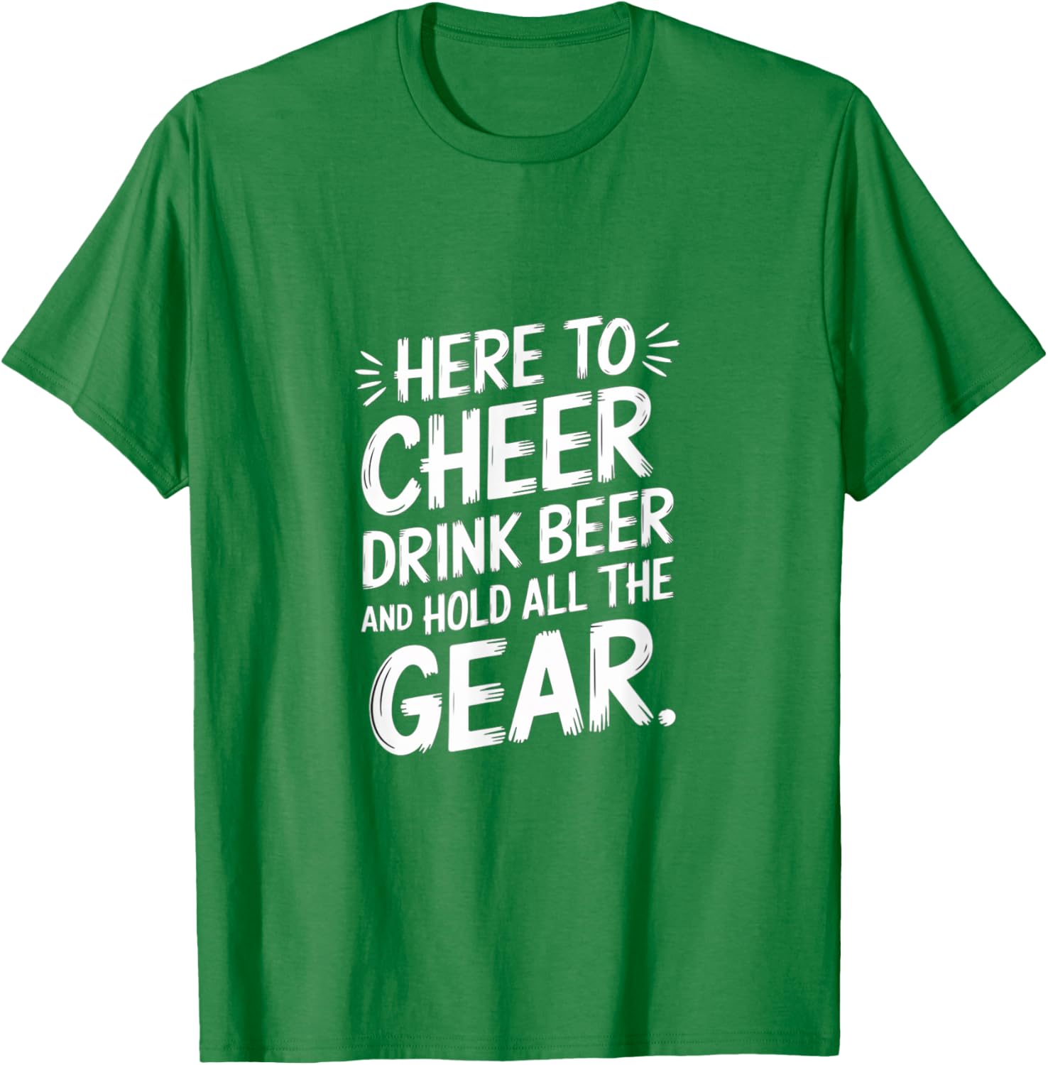 Here to Cheer Drink Beer and Hold Gear Fun T-Shirt for Party Lovers - 3