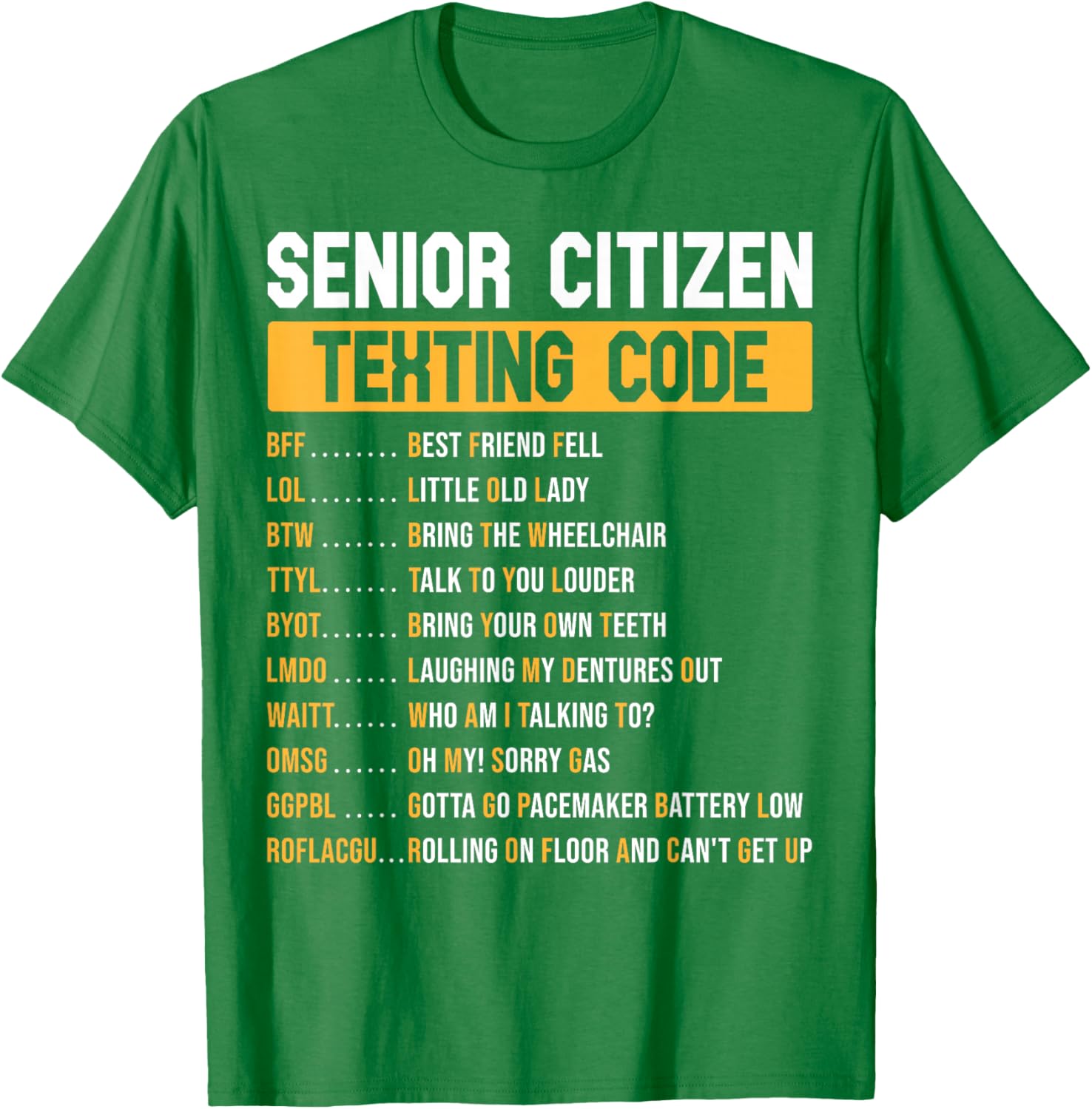 Funny Grandpa Texting Code T-Shirt for Senior Citizens - Great Gift Idea - 11