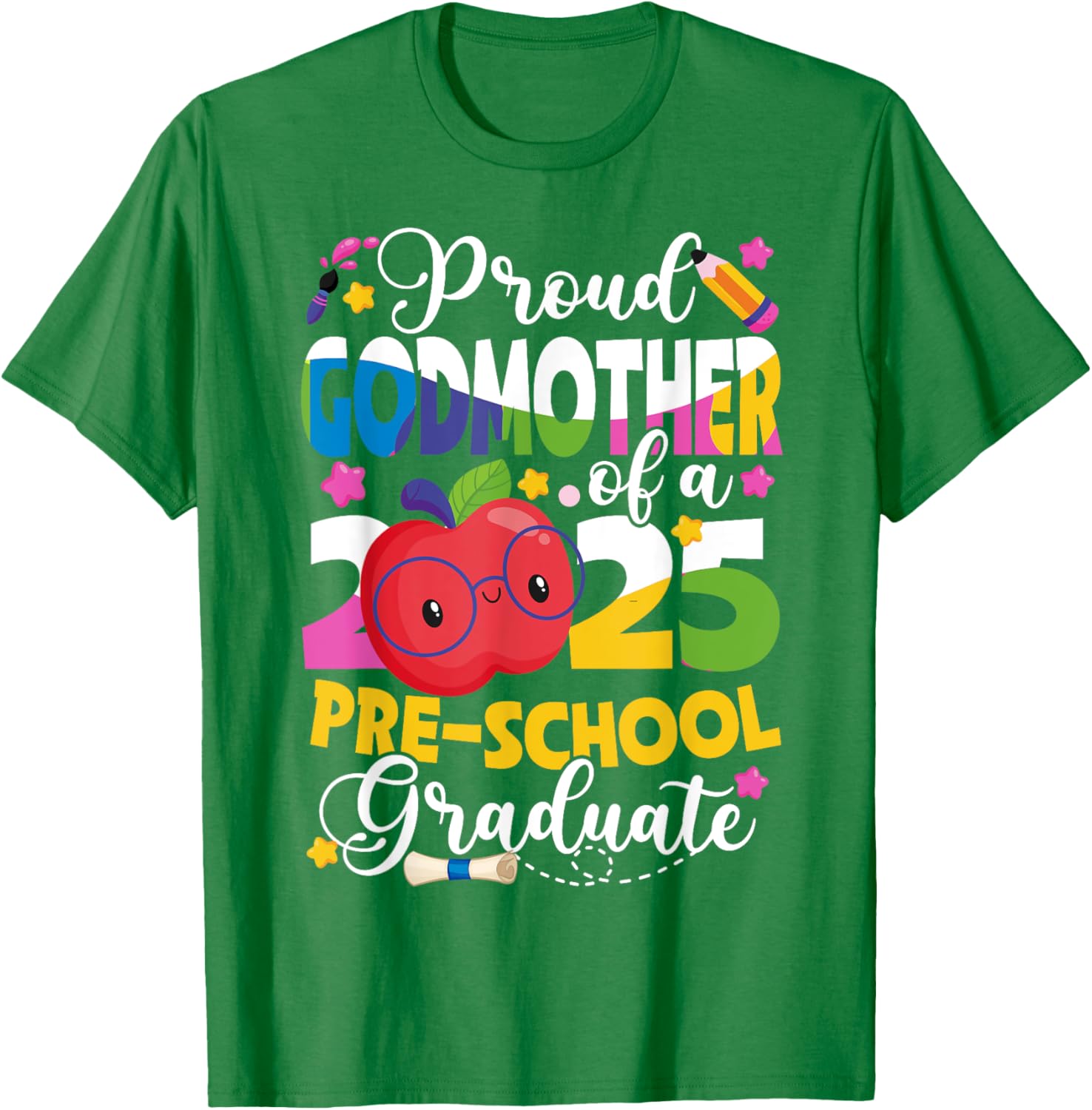 Proud Godmother of 2025 Pre-K Graduate T-Shirt for Celebration Fun - 3