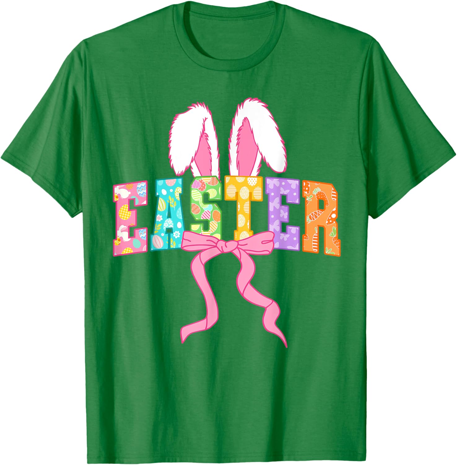 Happy Easter Coquette Bow Bunny Mama T-Shirt for Women and Girls - 22