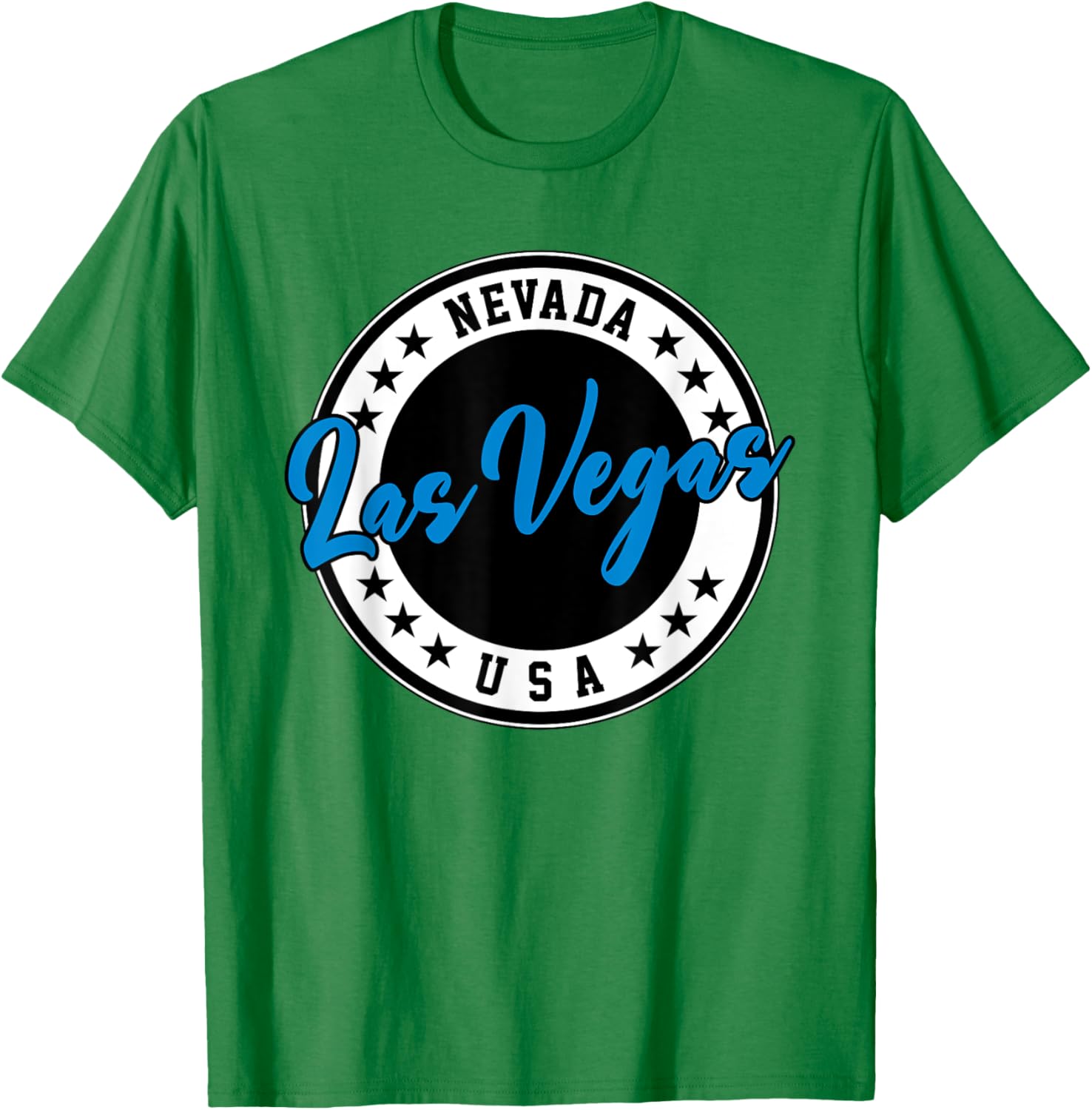 Las Vegas Nevada Blue Circle Script T-Shirt for Casual Style Fans - 22