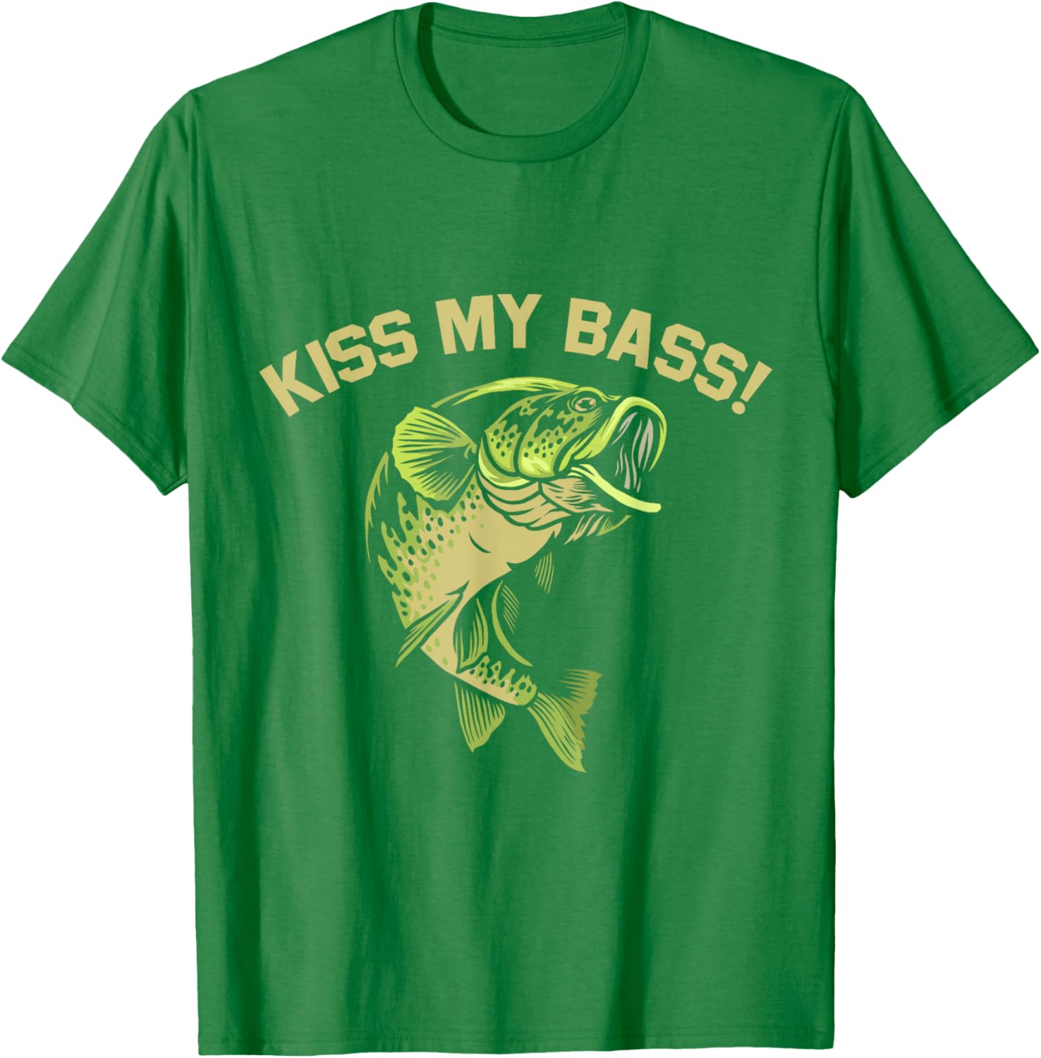 Funny Bass Fishing Lover T-Shirt - Kiss My Fish Fisherman Gift - 4