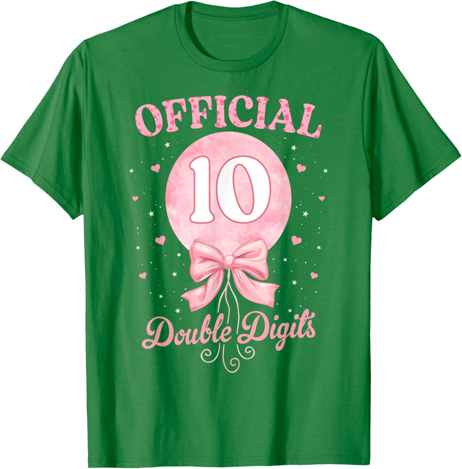 Pink Coquette Bow T-Shirt for 10 Year Old Birthday Girl Celebration - 2