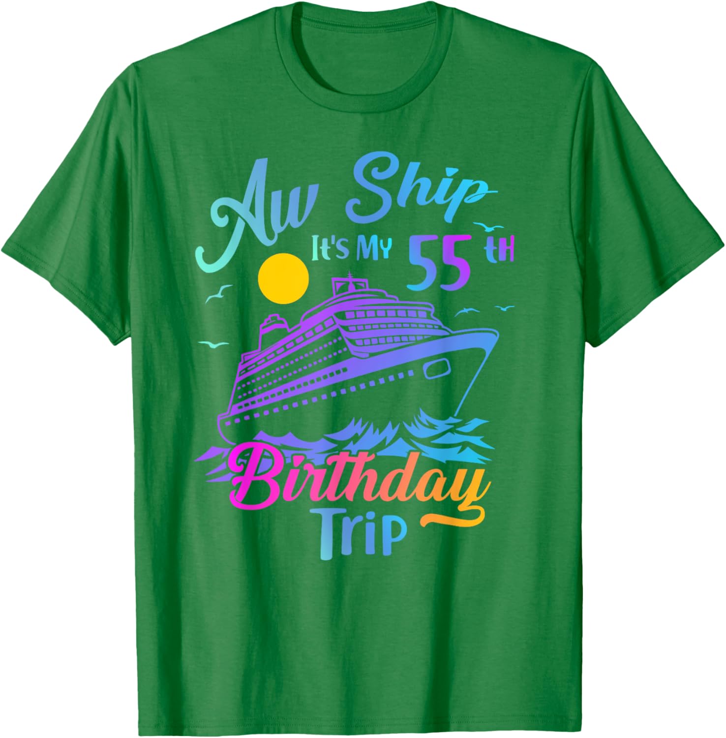 55th Birthday Cruise Vacation Party T-Shirt for Fun Celebrations - 3