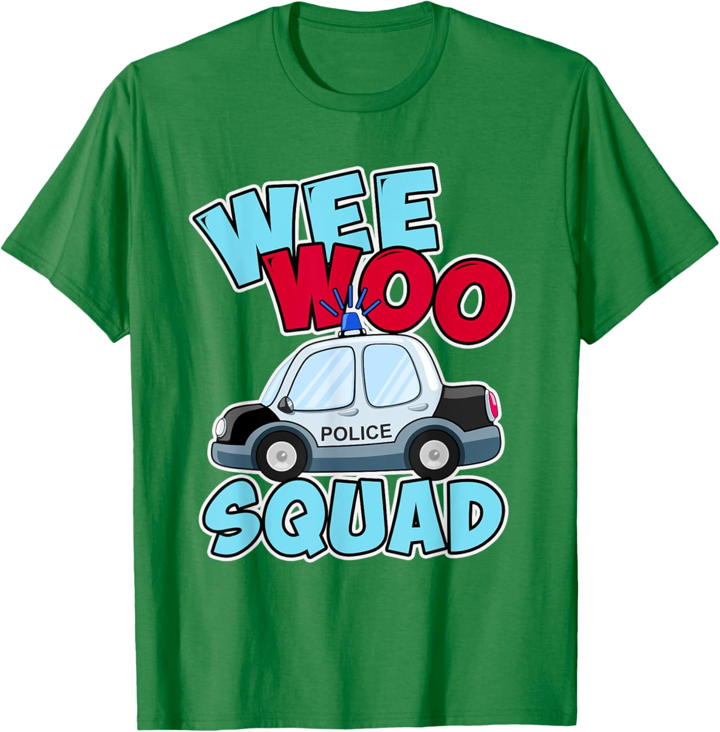 Wee Woo Squad Police Car T-Shirt for Kids - Fun Policeman Design - 18