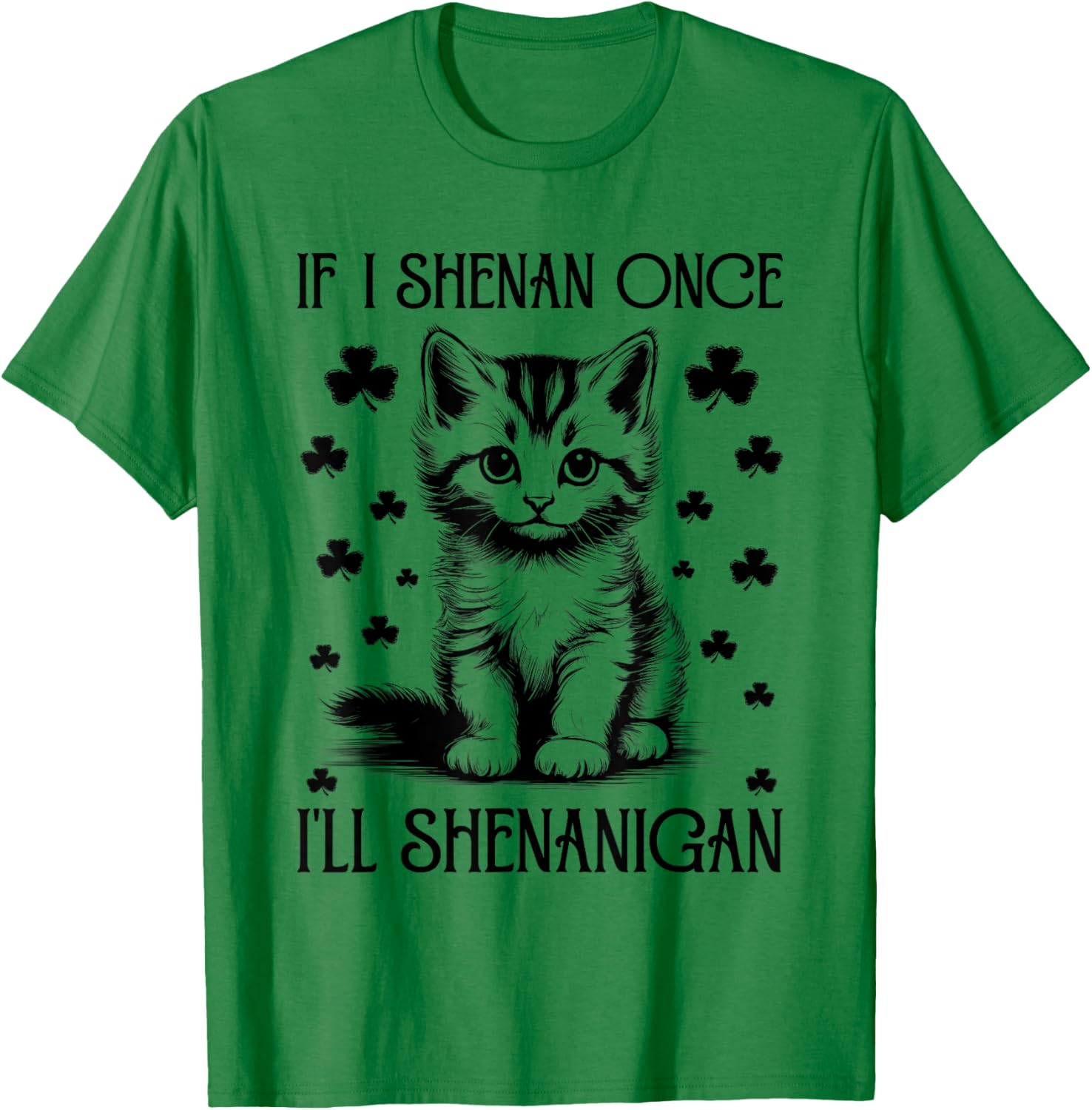 Funny St Patrick's Day Cat T-Shirt for Men and Women - Shenanigan Fun - 2