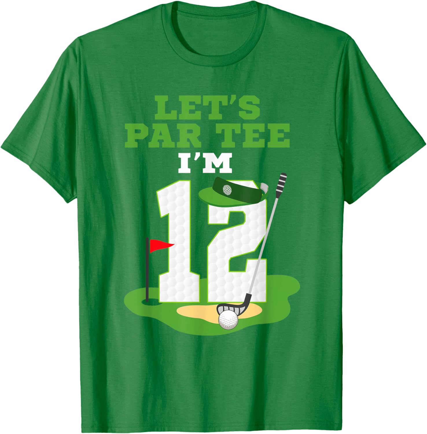 Let's Par Tee 12th Birthday Golf T-Shirt for Kids Fun Celebration - 14