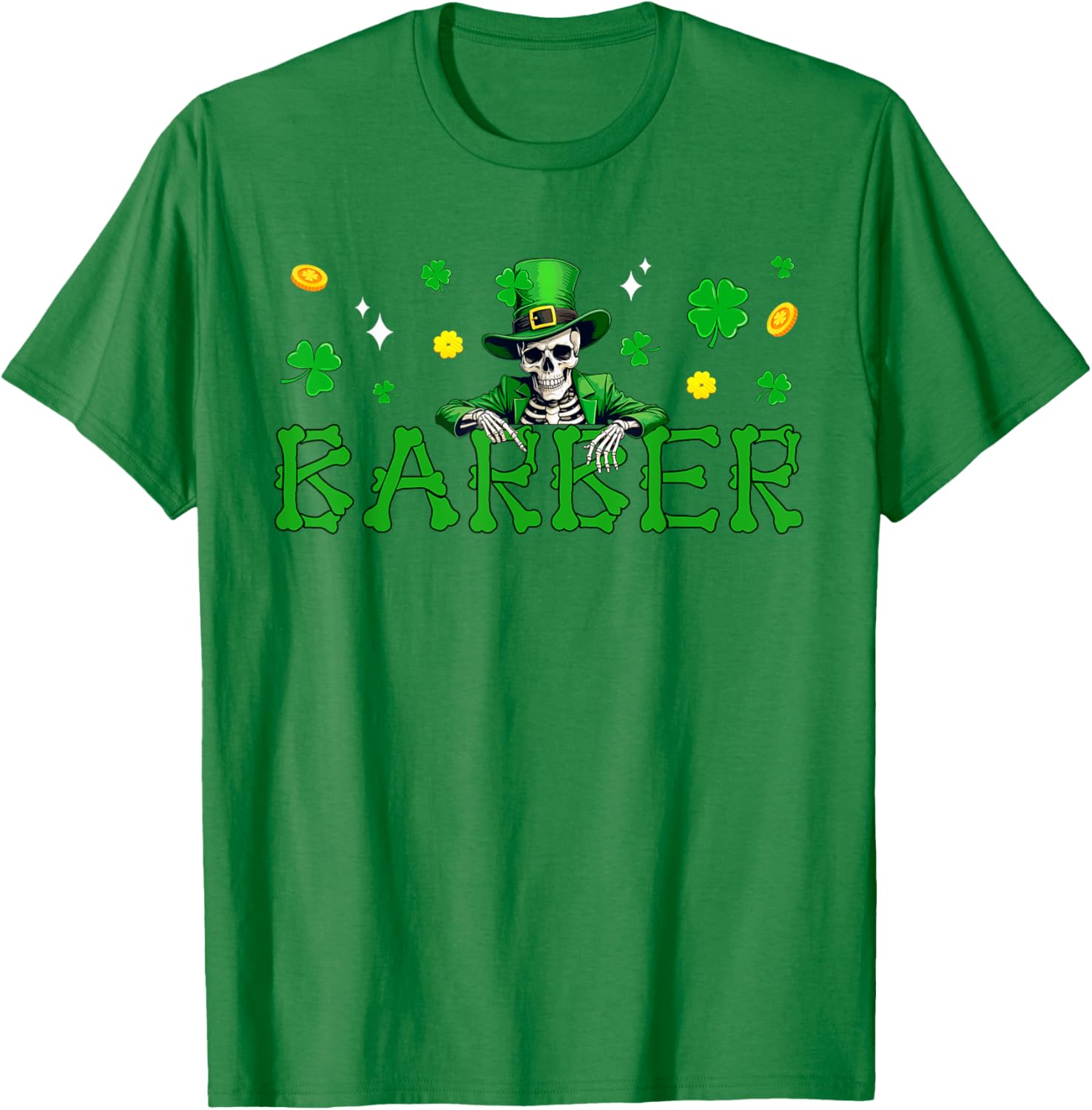 St. Patrick's Day Skeleton Shamrock T-Shirt for Irish Job Fans - 1
