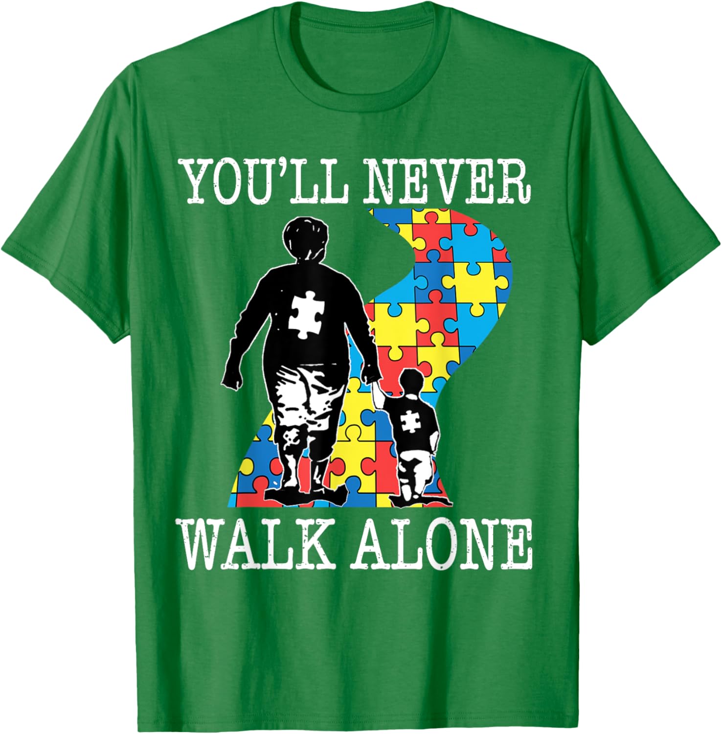 Autism Grandma Support Alone Puzzle You'll Never Walk T-Shirt for Comfort - 21