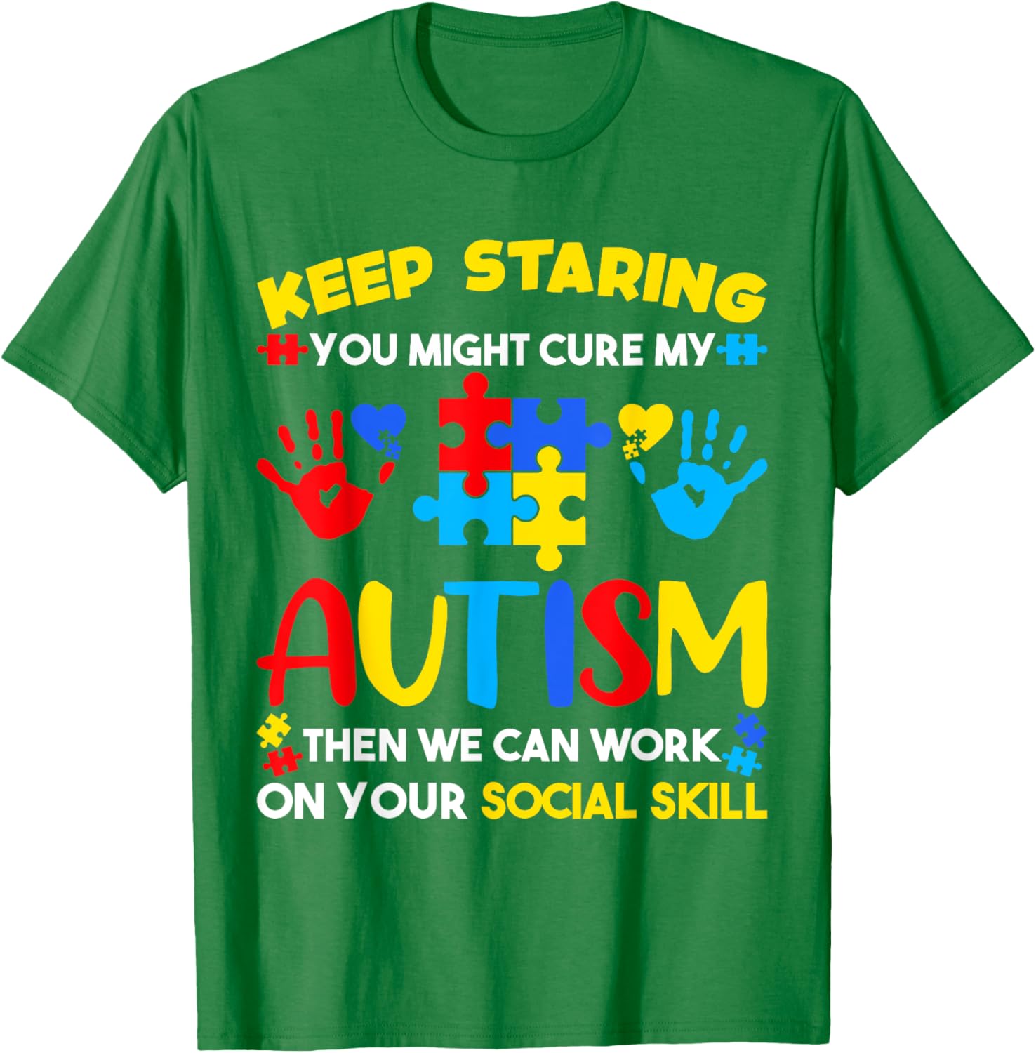 Keep Staring You Might Cure My Autism Awareness Kids T-Shirt for Positive Vibes - 19