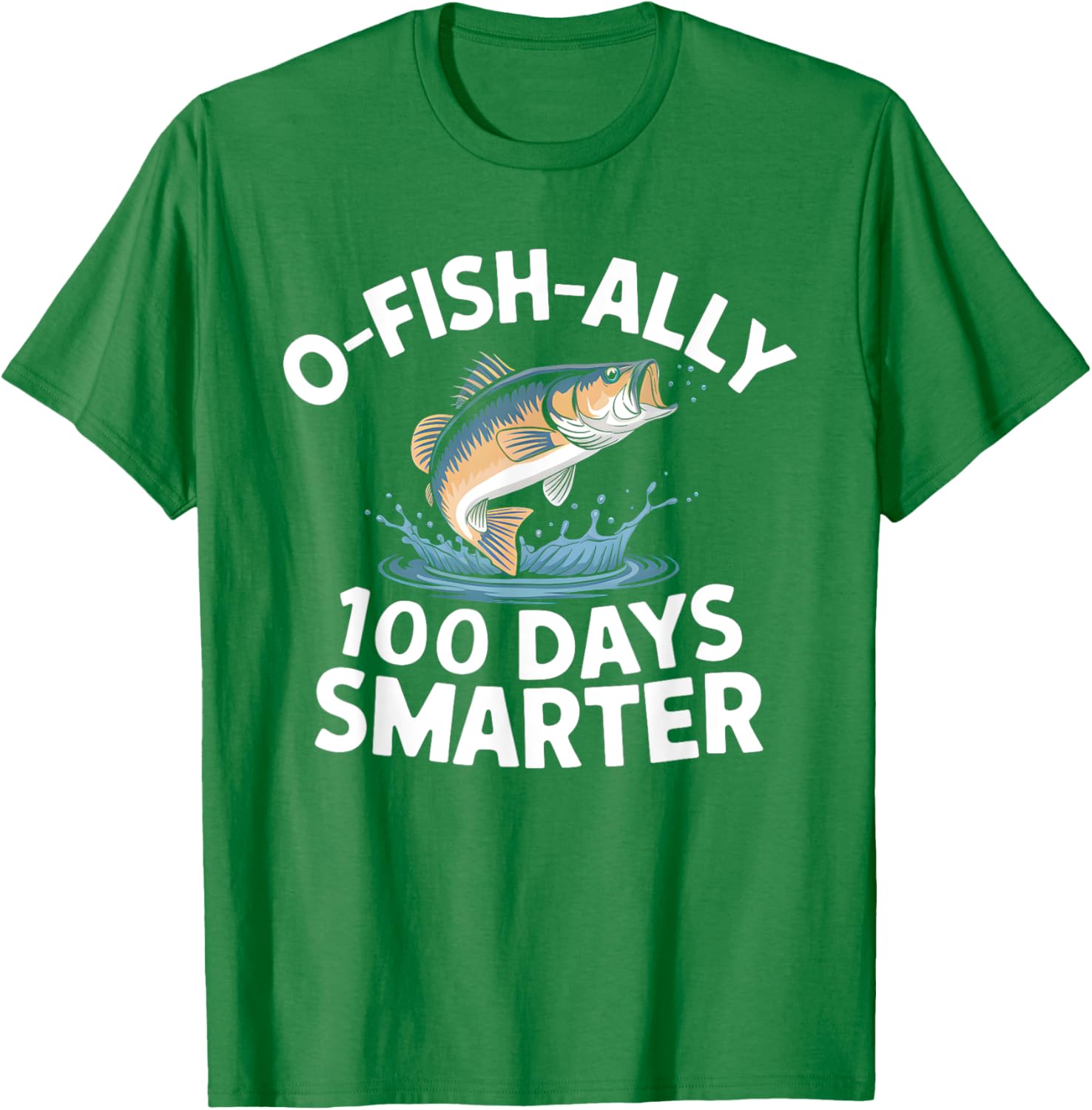 100 Days Smarter Kids Fishing T-Shirt for 100th Day of School Fun - 16