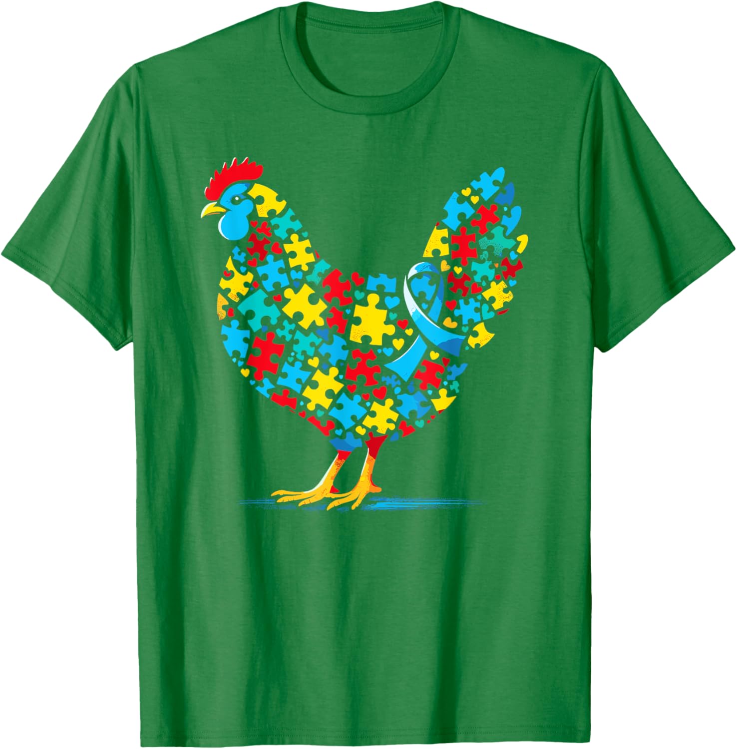 Autism Awareness Chicken Puzzle T-Shirt for Men, Women, Kids - 3