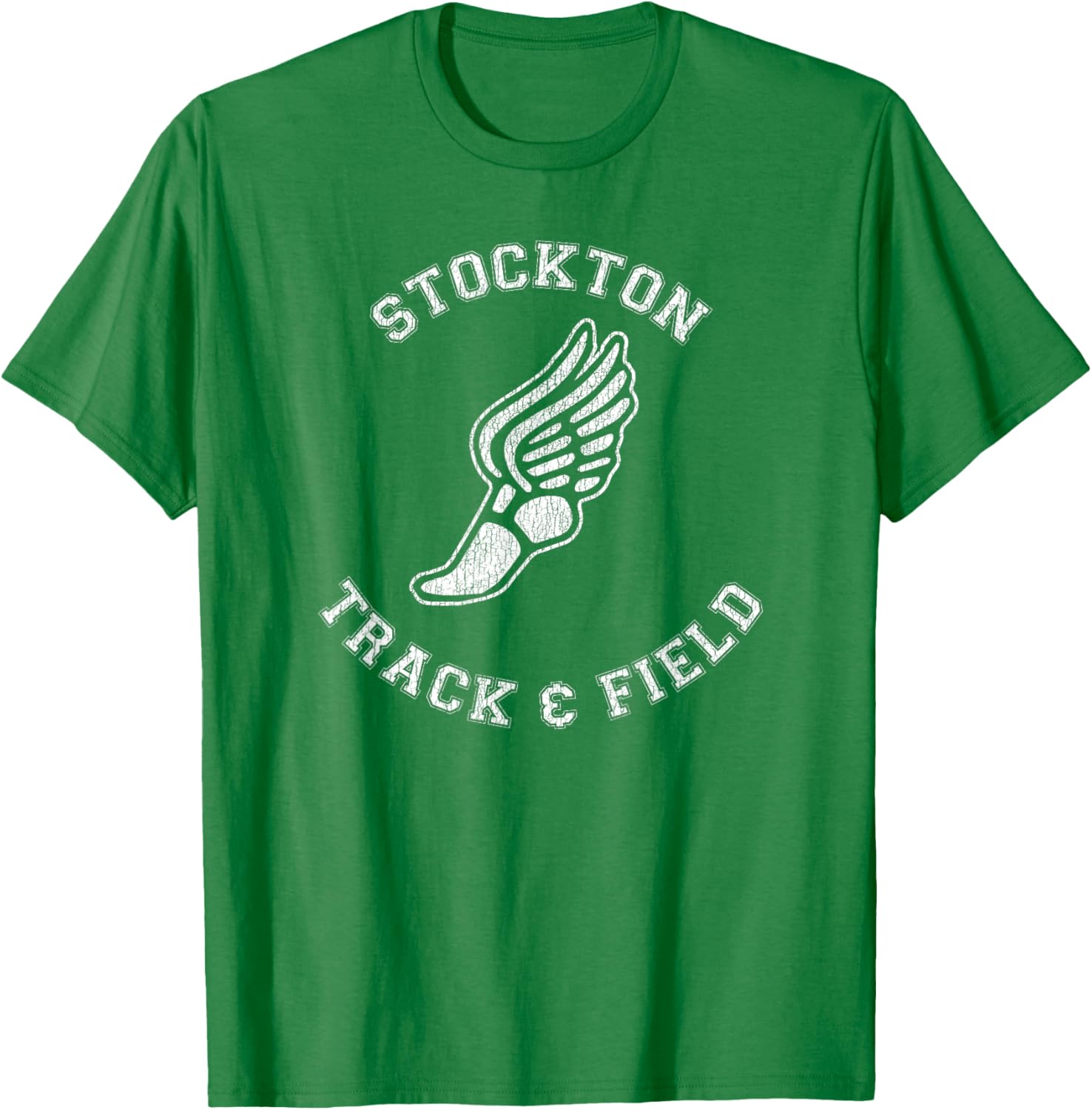 Stockton Track & Field Retro 80s Distressed T-Shirt for Casual Style - 23