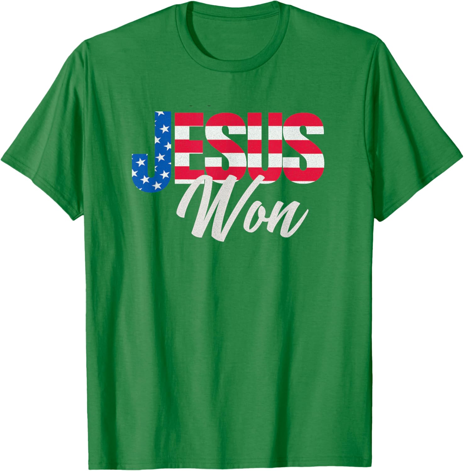 Patriotic Christian T-Shirt Jesus Won Design for Faith and Freedom Fans - 17
