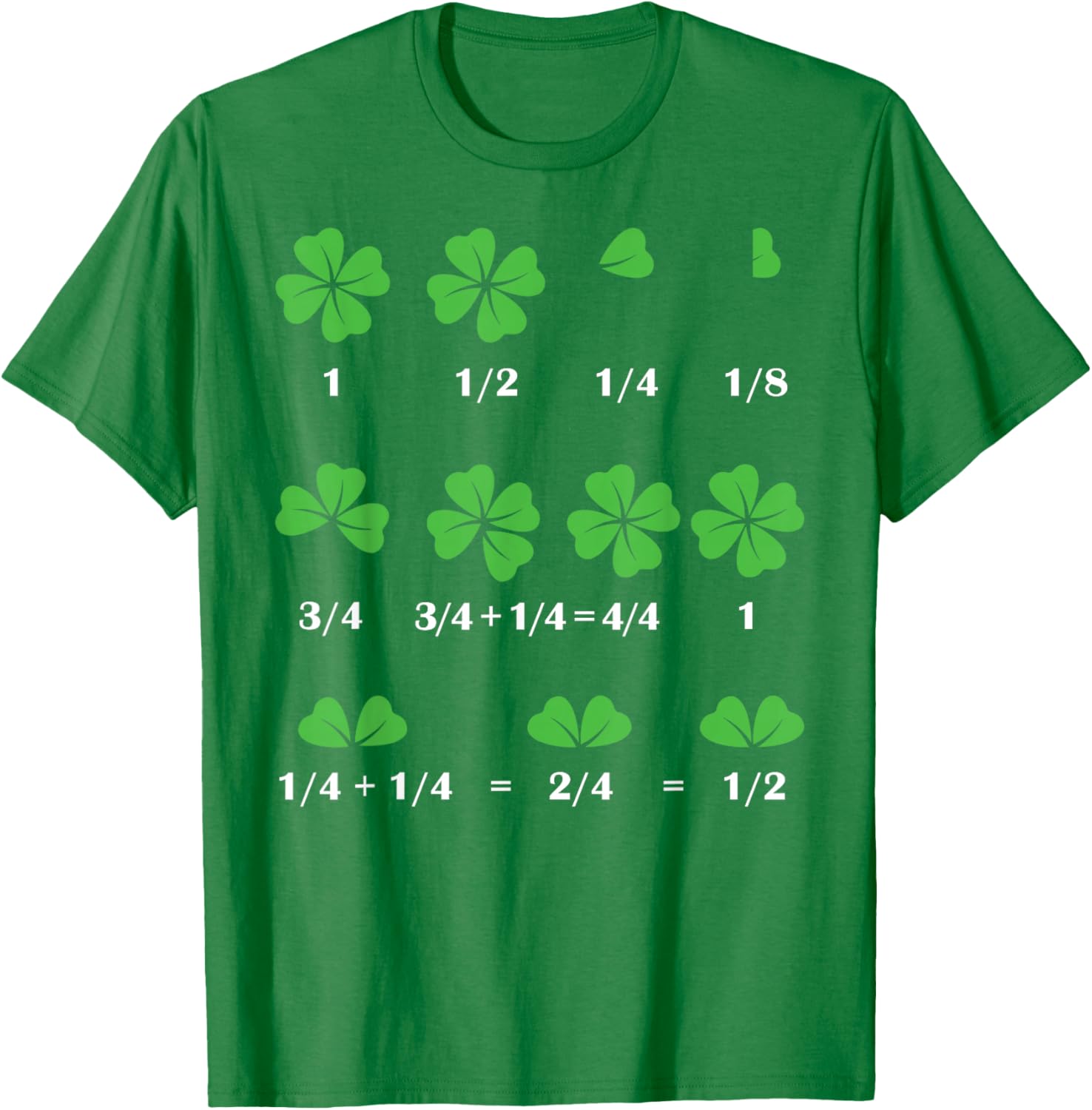 Funny Shamrock Fraction T-Shirt for St Patrick's Day Fun for Kids - 23