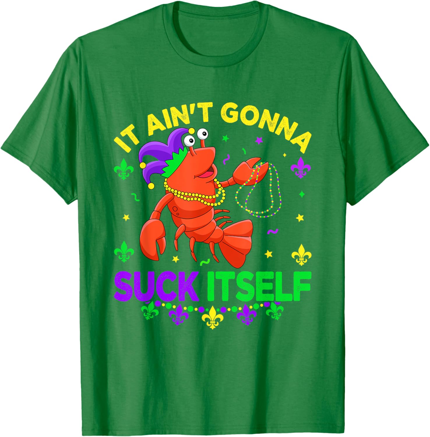 Fun Crawfish Jester Beads Mardi Gras T-Shirt for Festive Celebrations - 25