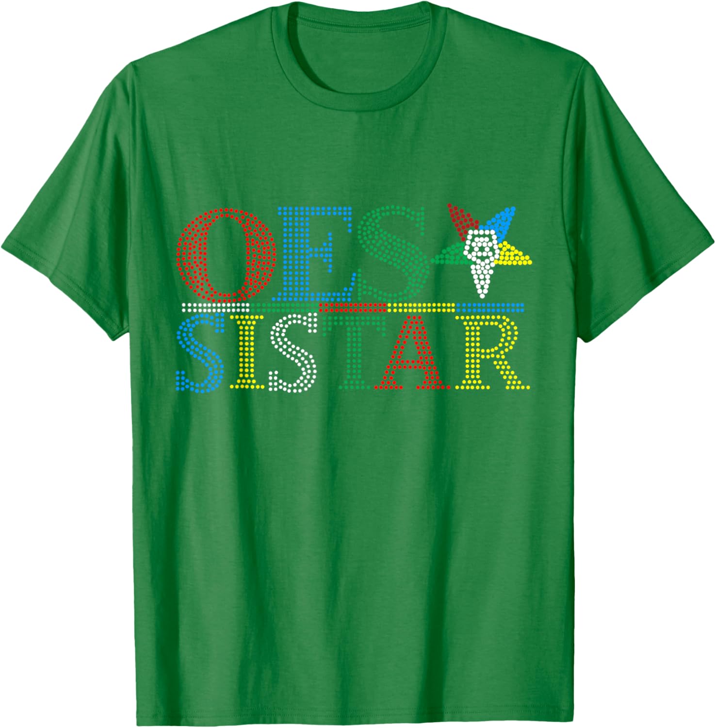 OES Sistar Dot Print Design Order of the Eastern Star Sisters T-Shirt - 4