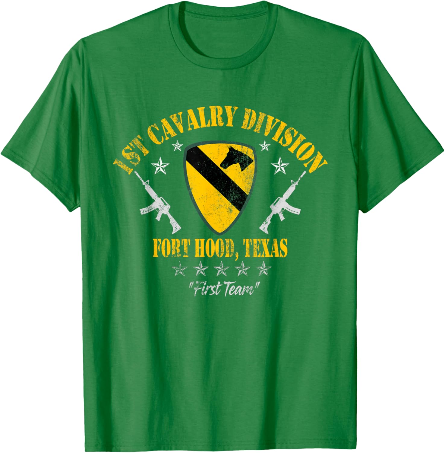 1st Cavalry Division Veteran Fort Hood TX Vintage Patriotic T-Shirt - 3