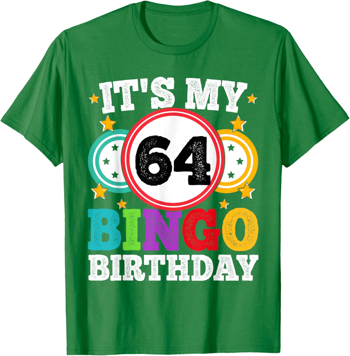 Funny 64th Birthday Bingo T-Shirt for Men and Women - Celebrate in Style! - 6