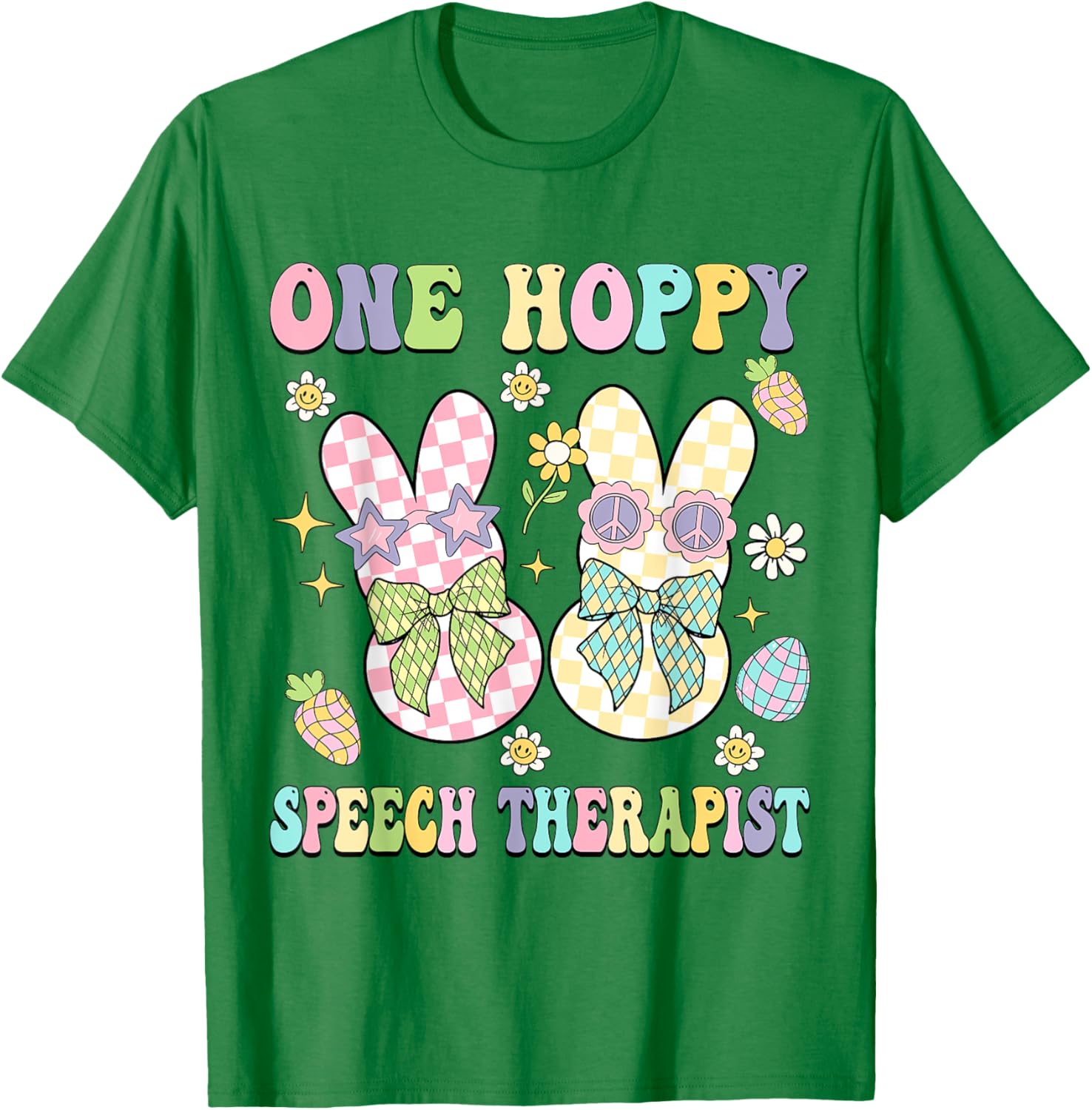 Hoppy Easter Bunny SLP Coquette T-Shirt for Speech Therapists - 14
