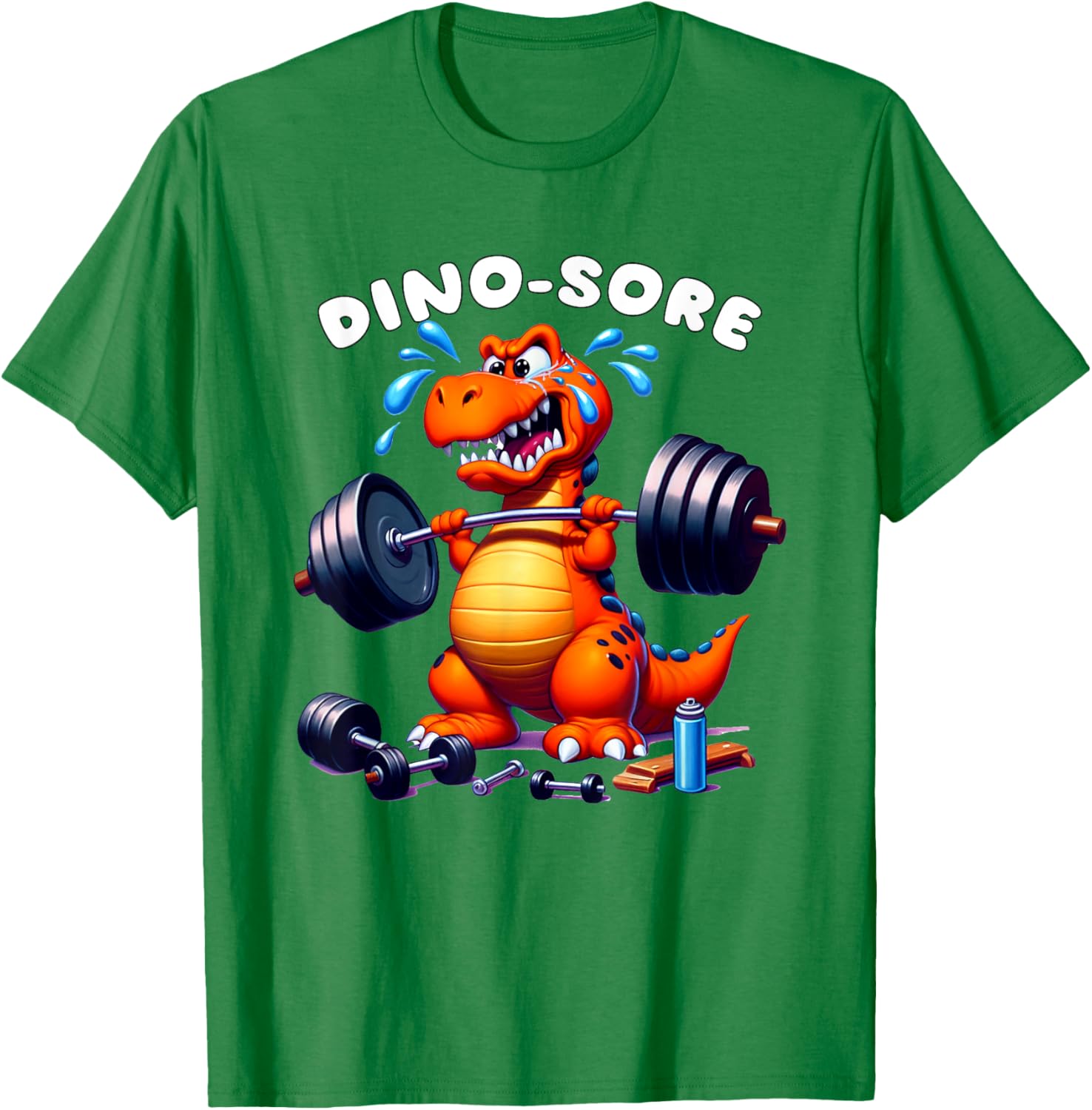 Dino Sore Gym T-Shirt for Fitness Lovers - Fun Lifting Weights Design - 9