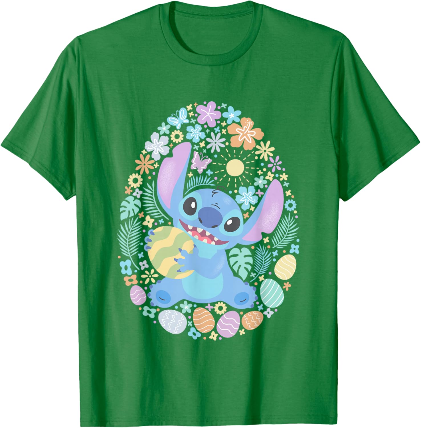 Disney Lilo & Stitch Easter Eggs Floral Portrait T-Shirt for Fans - 4