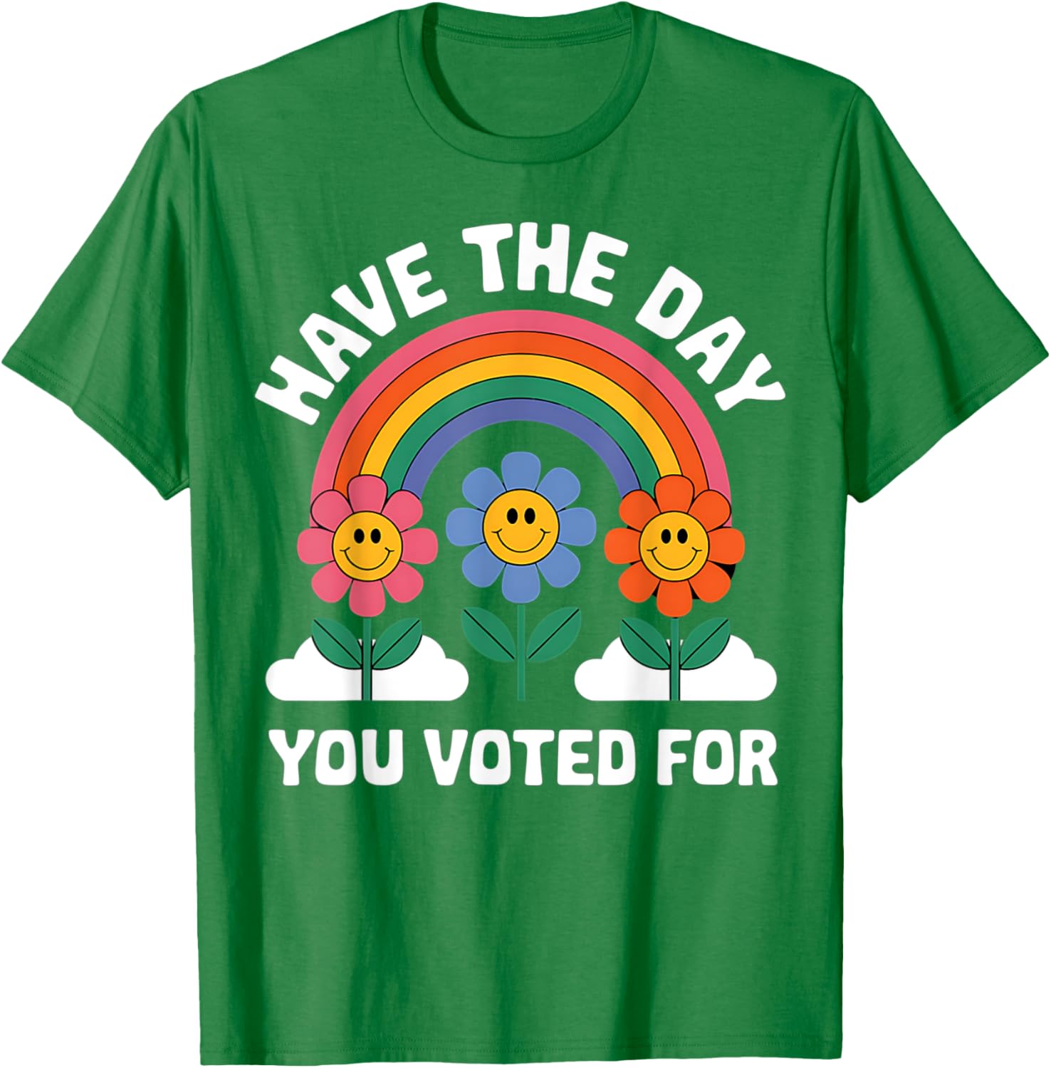 Funny Groovy Rainbow Flower T-Shirt for Your Voting Day Celebration - 8
