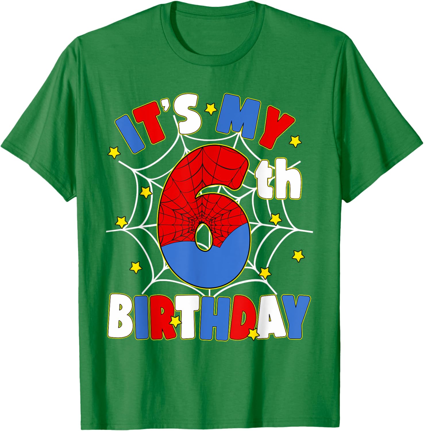 Kids Boys Spider Theme 6th Birthday Party T-Shirt for Fun Celebrations - 9