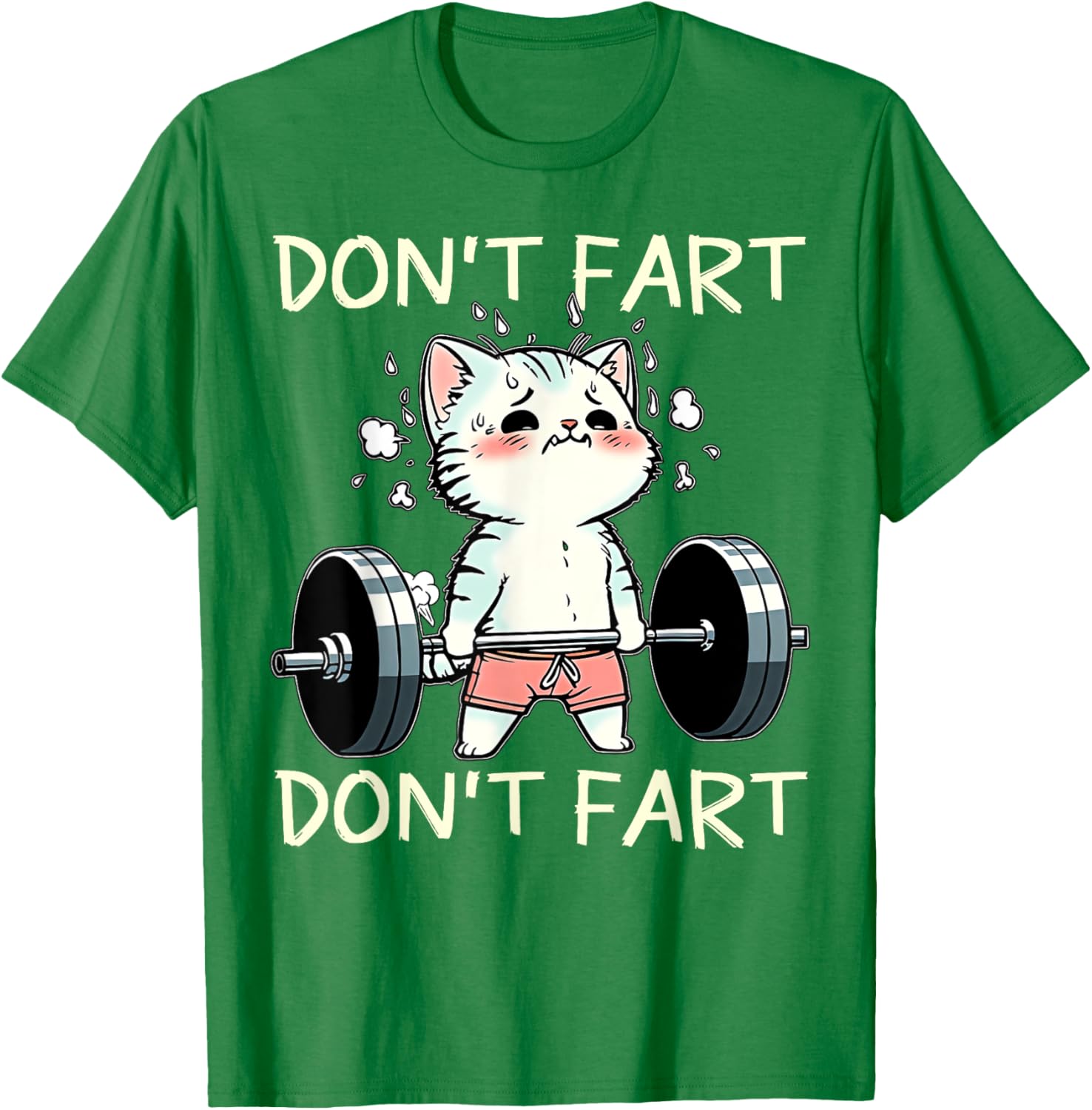 Funny Don't Fart Cat Weight Lifting T-Shirt for Fitness Lovers - 11