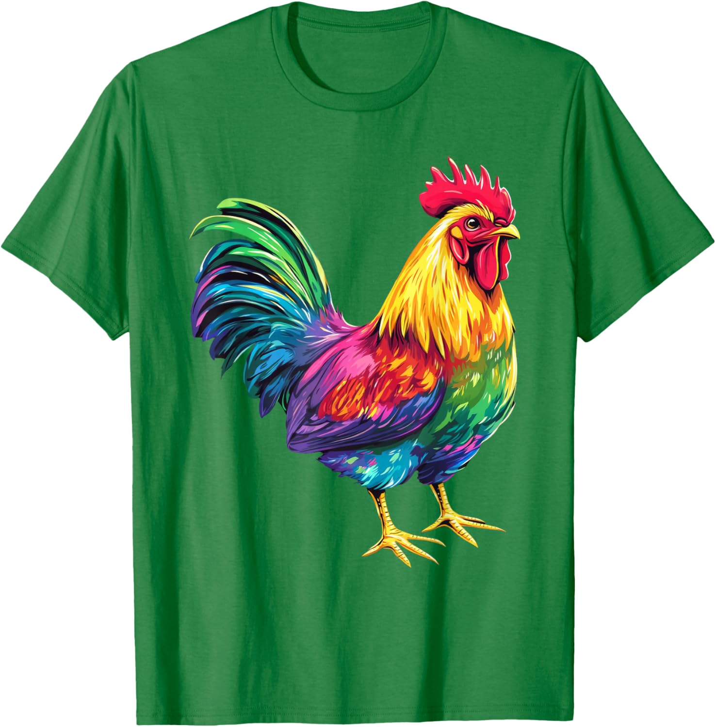 Rainbow Color Chicken Art T-Shirt for Fun and Stylish Outfits - 11