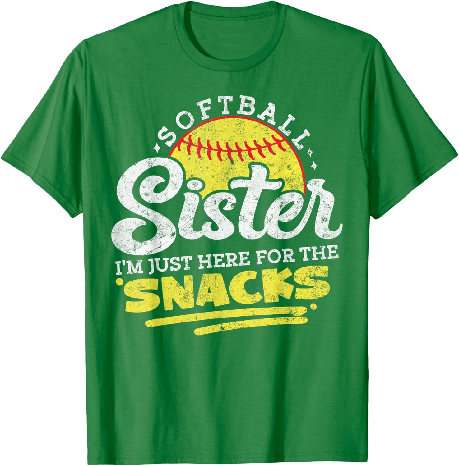 Softball Sister Funny Snack Lover Retro T-Shirt for Game Days - 2