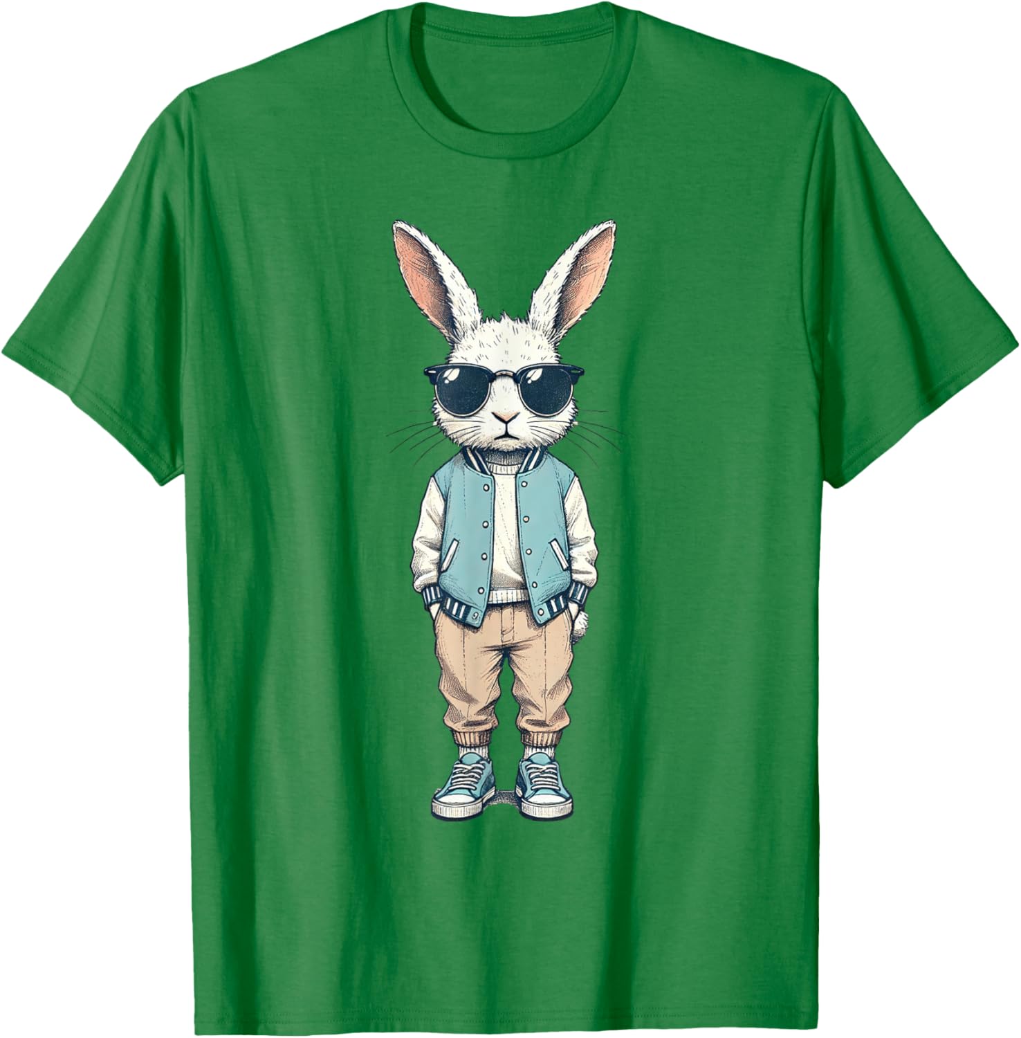 Boys Easter Bunny Rabbit T-Shirt with Sunglasses for Kids and Men - 6