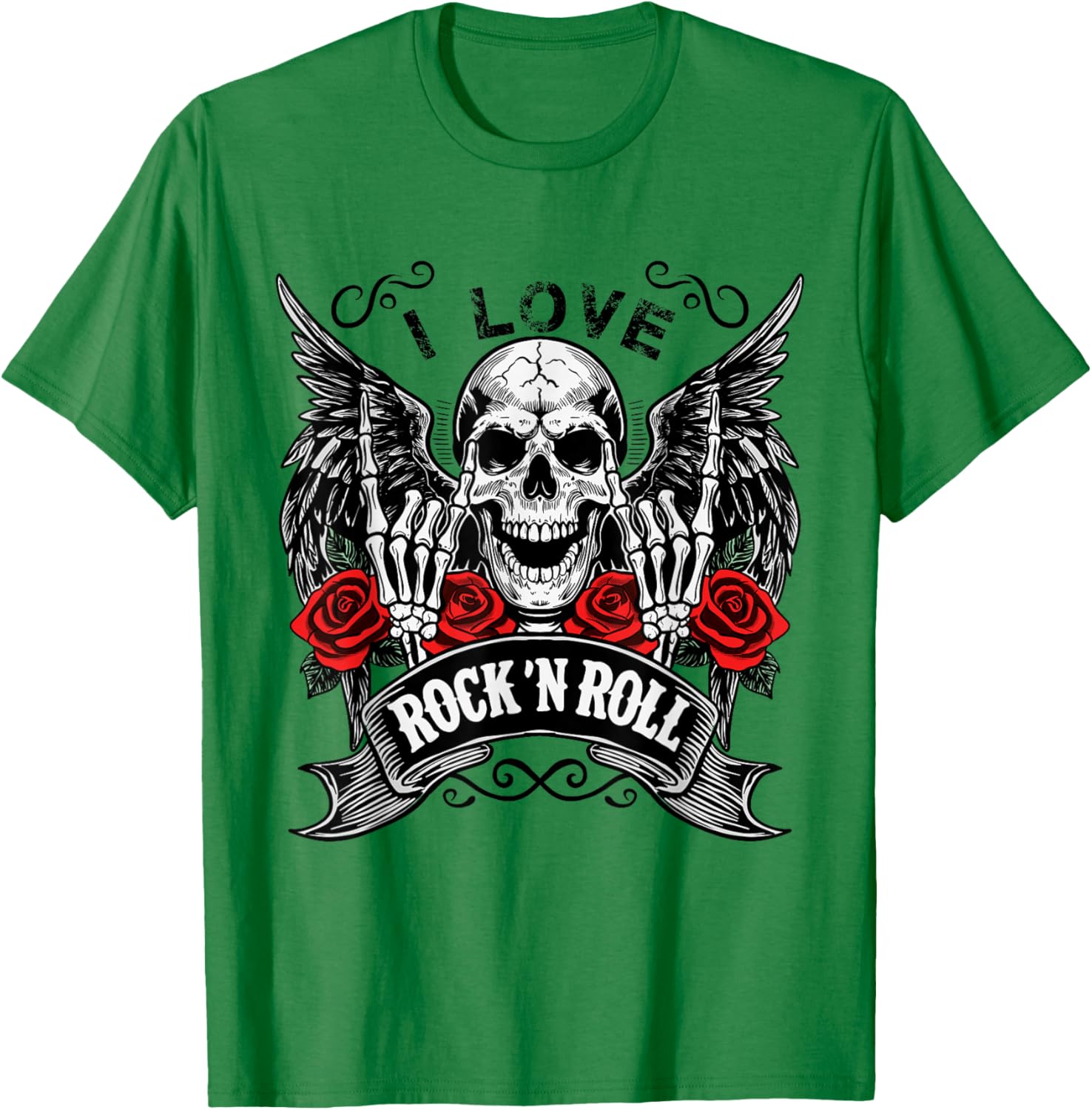 Vintage Rock And Roll Skeleton Hands T-Shirt for Music Lovers - 16