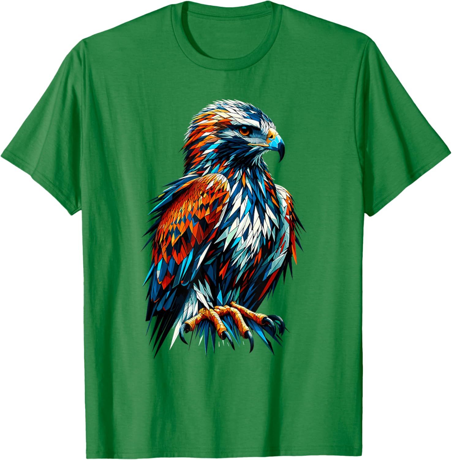 Polygon Art Hawk T-Shirt for Bird Lovers - Unique and Stylish Design - 21
