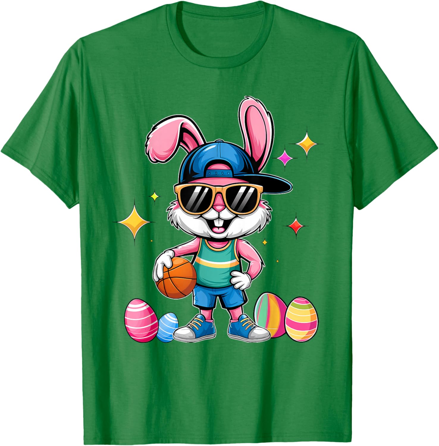 Happy Easter Bunny Basketball T-Shirt for Kids - Fun Sporty Design - 7