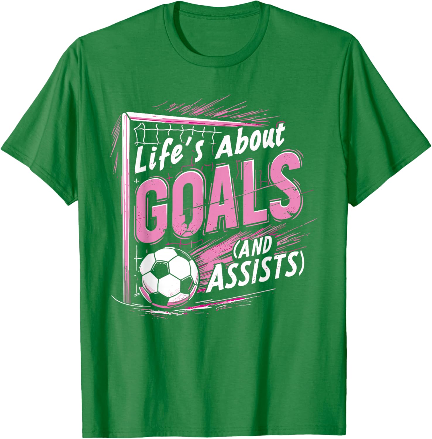 Soccer Girl T-Shirt Life's About Goals and Assists for Players - 4